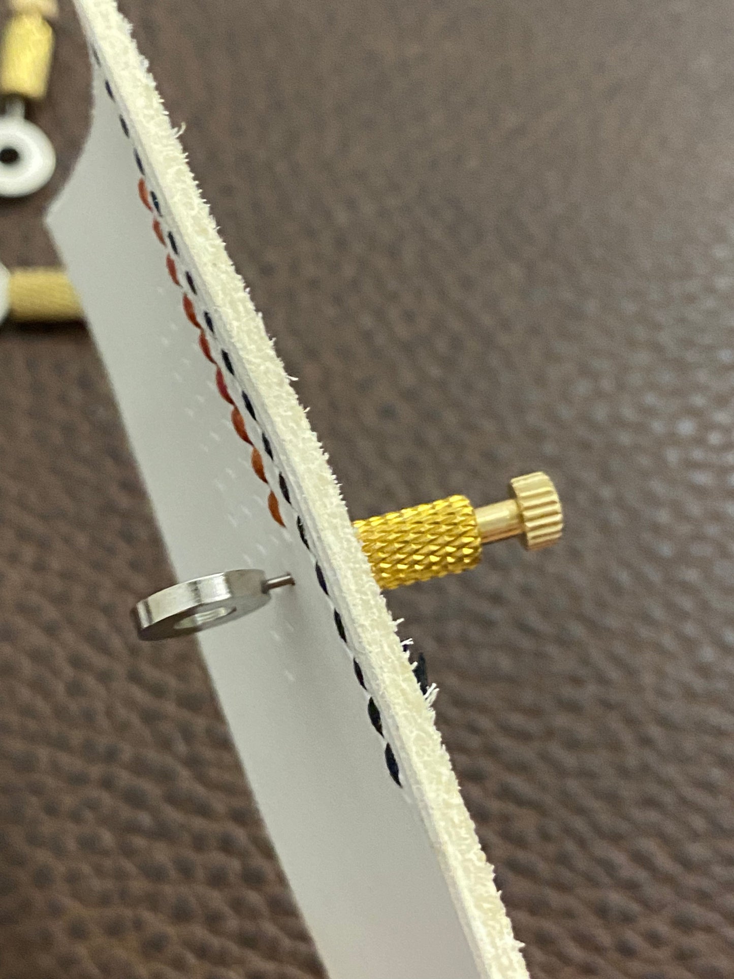 Juego de 5 agujas fijas para piezas de cuero, latón/acero 12 mm