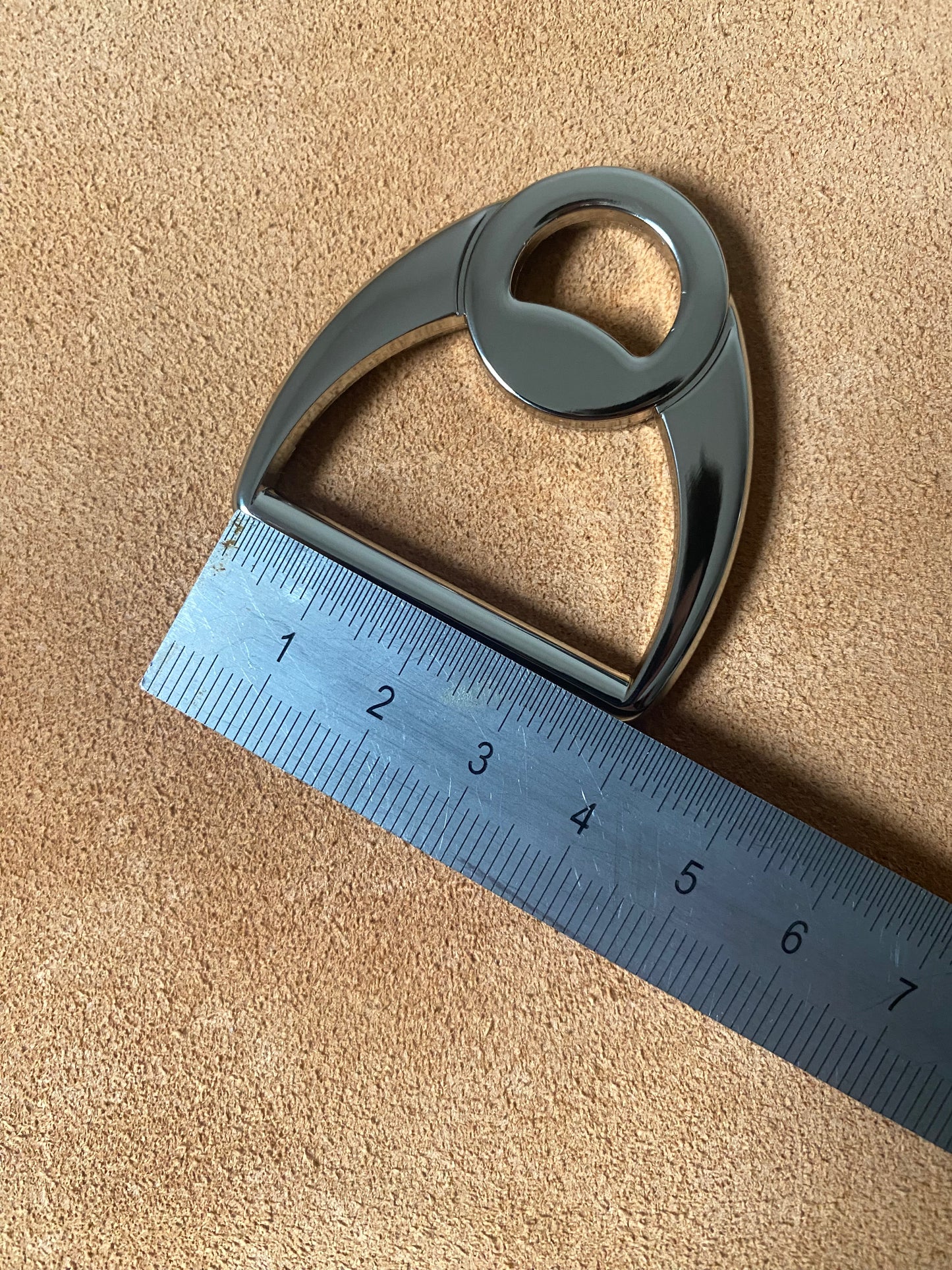 D-ring with double loop guide 37 mm passage nickel-plated