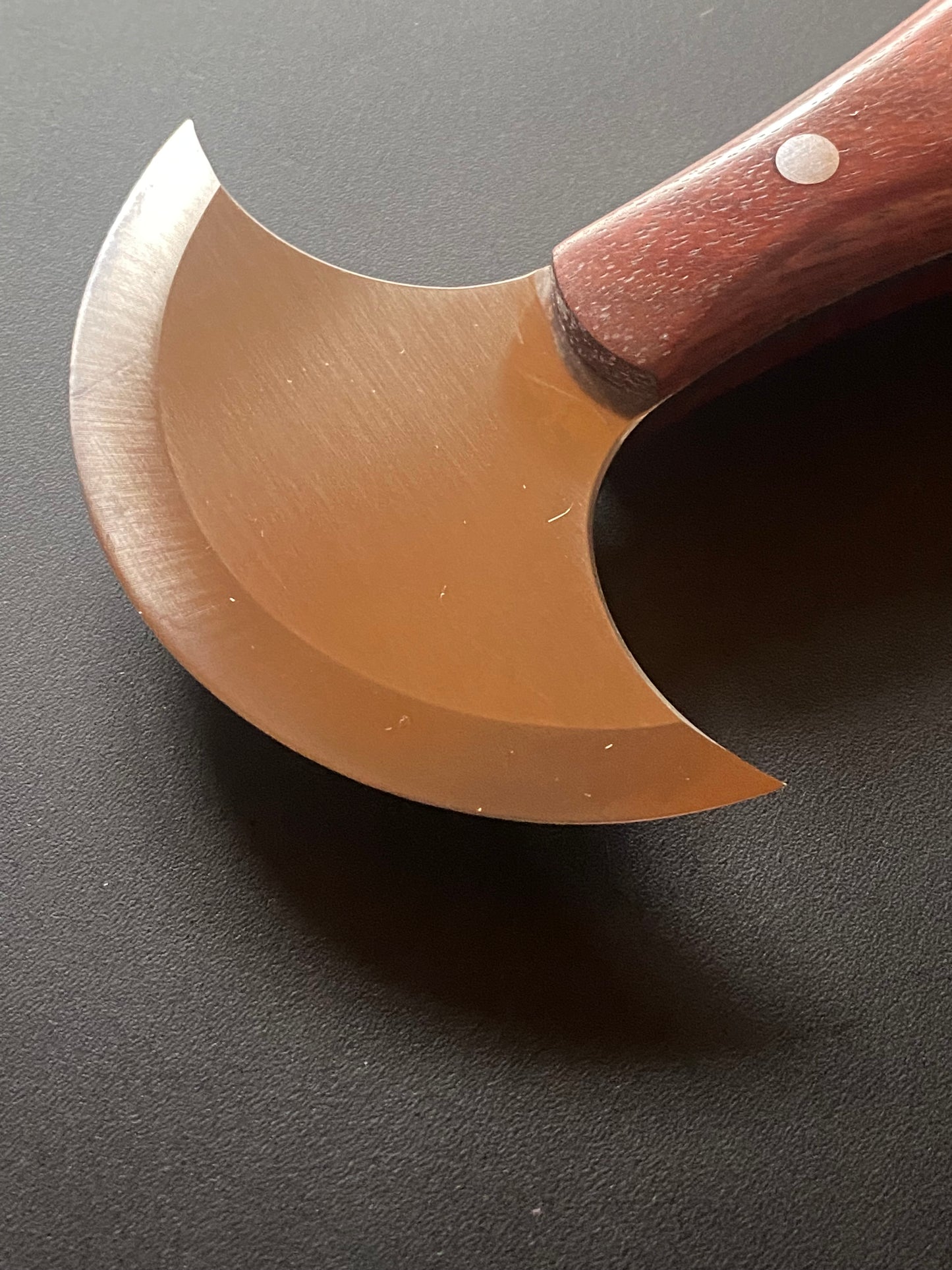 Kevin Lee small round knife for leatherwork diameter 6.8 cm. KL full-tang small round knife