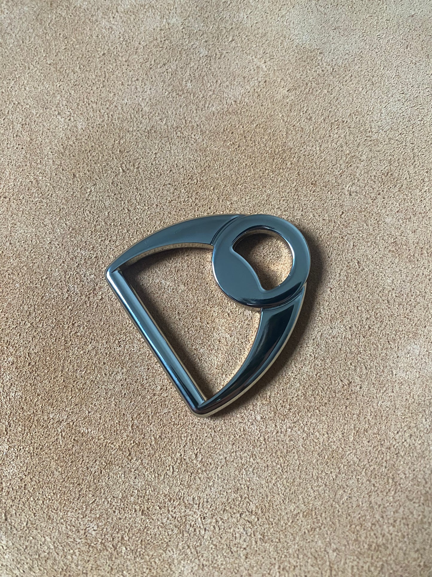 D-ring with double loop guide 37 mm passage nickel-plated