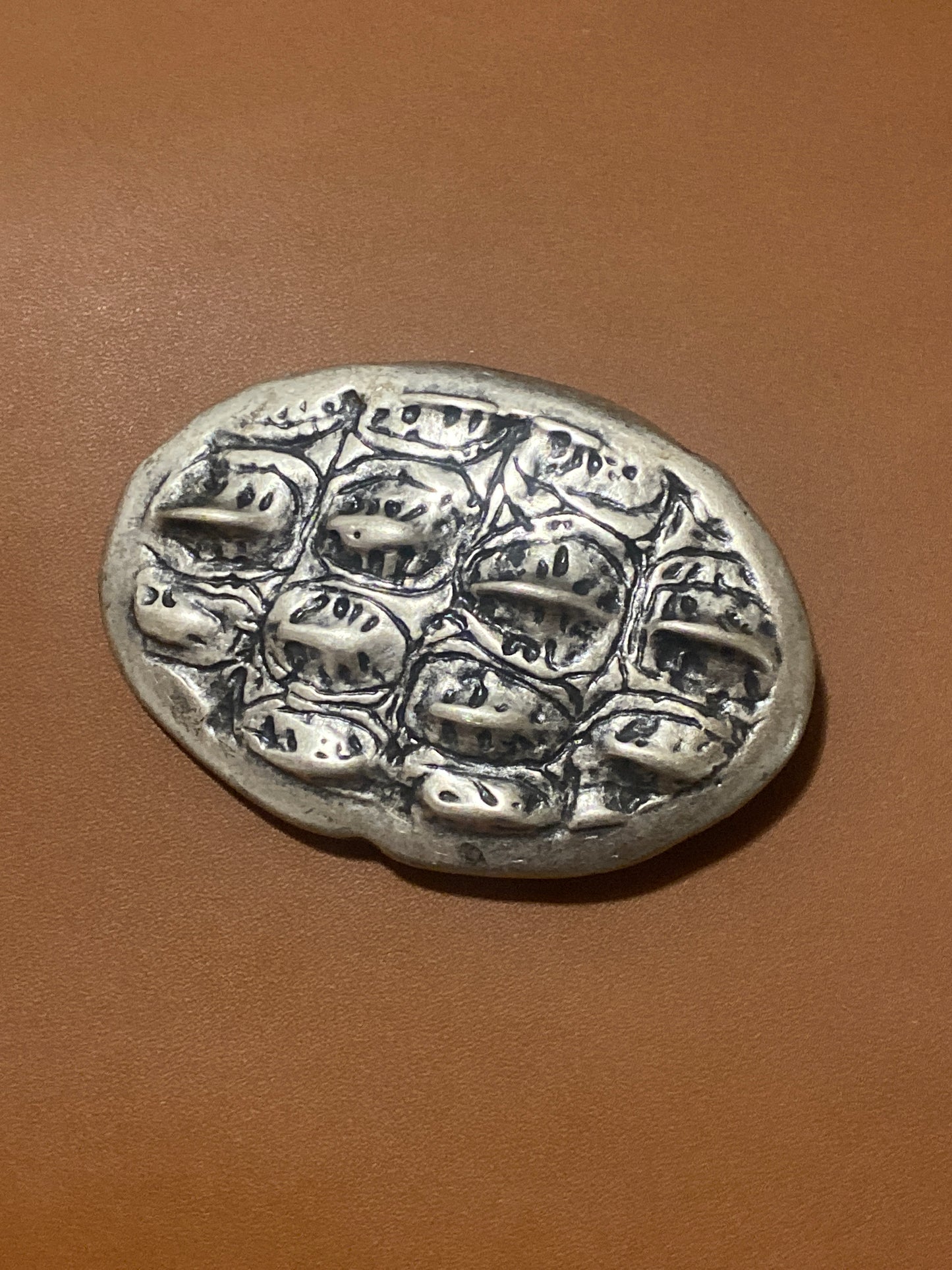 Hebilla de cinturón con óptica de cocodrilo, 40 mm de diámetro