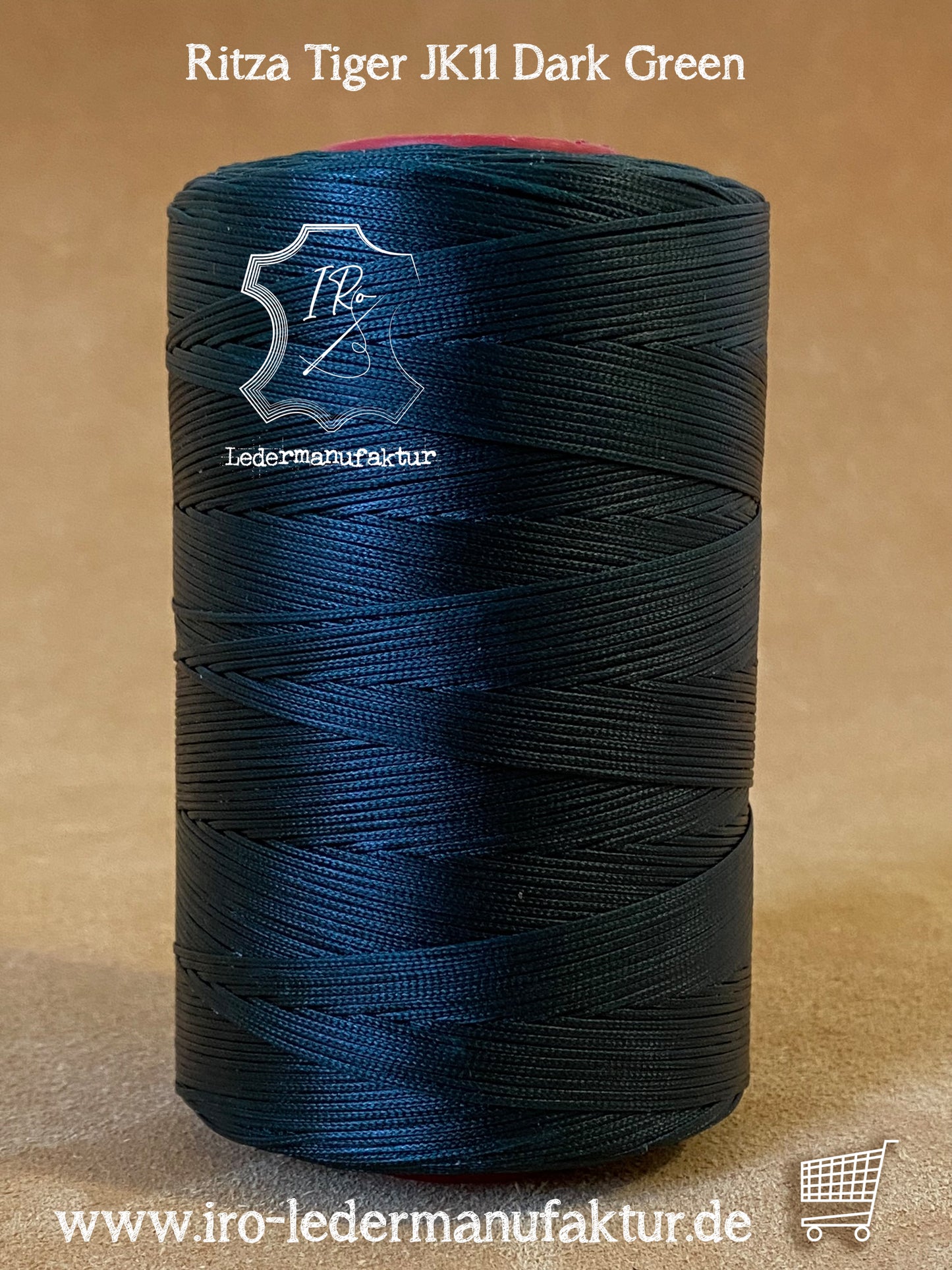 0,8 mm Ritza 25 tiger 50 m Spule | Nähgarn für Leder, gewachst. Handstich, flache Form