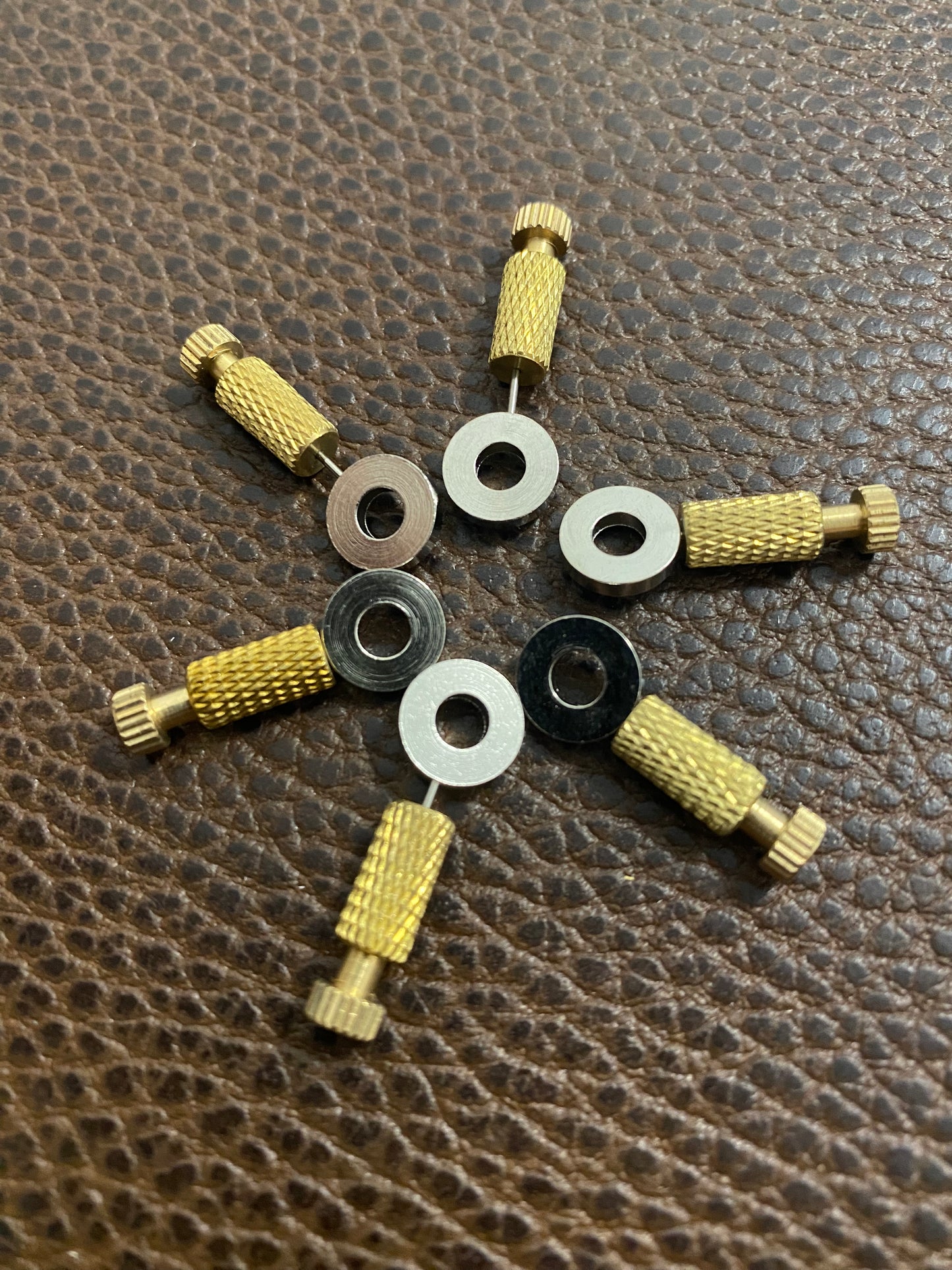 5er Set Fixiernadeln für Lederteile, Messing/Stahl 18mm