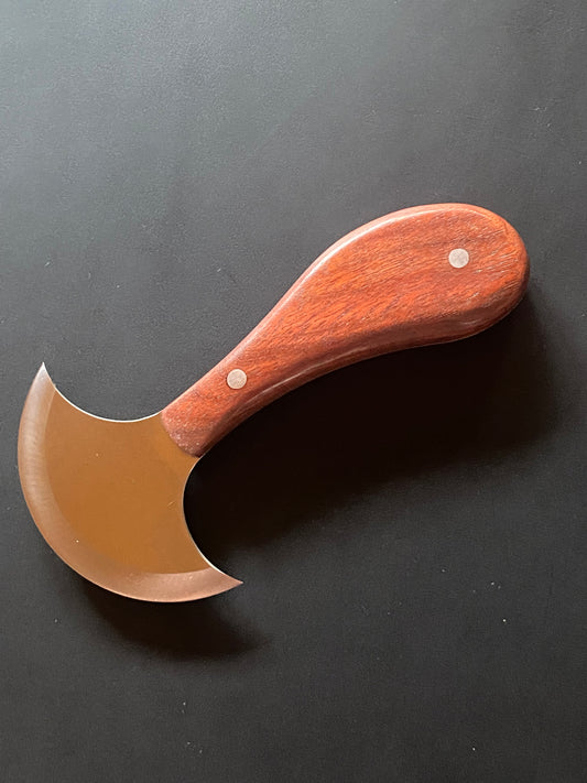 Kevin Lee Kleines Rundmesser für Lederarbeiten Durchmesser 6,8cm. KL Full-tang small round knife