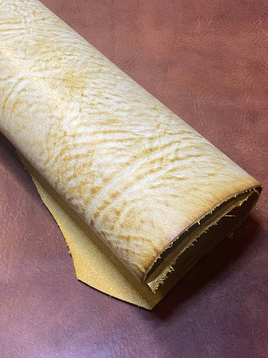 Milled waxed leather 1.4-1.6mm yellow