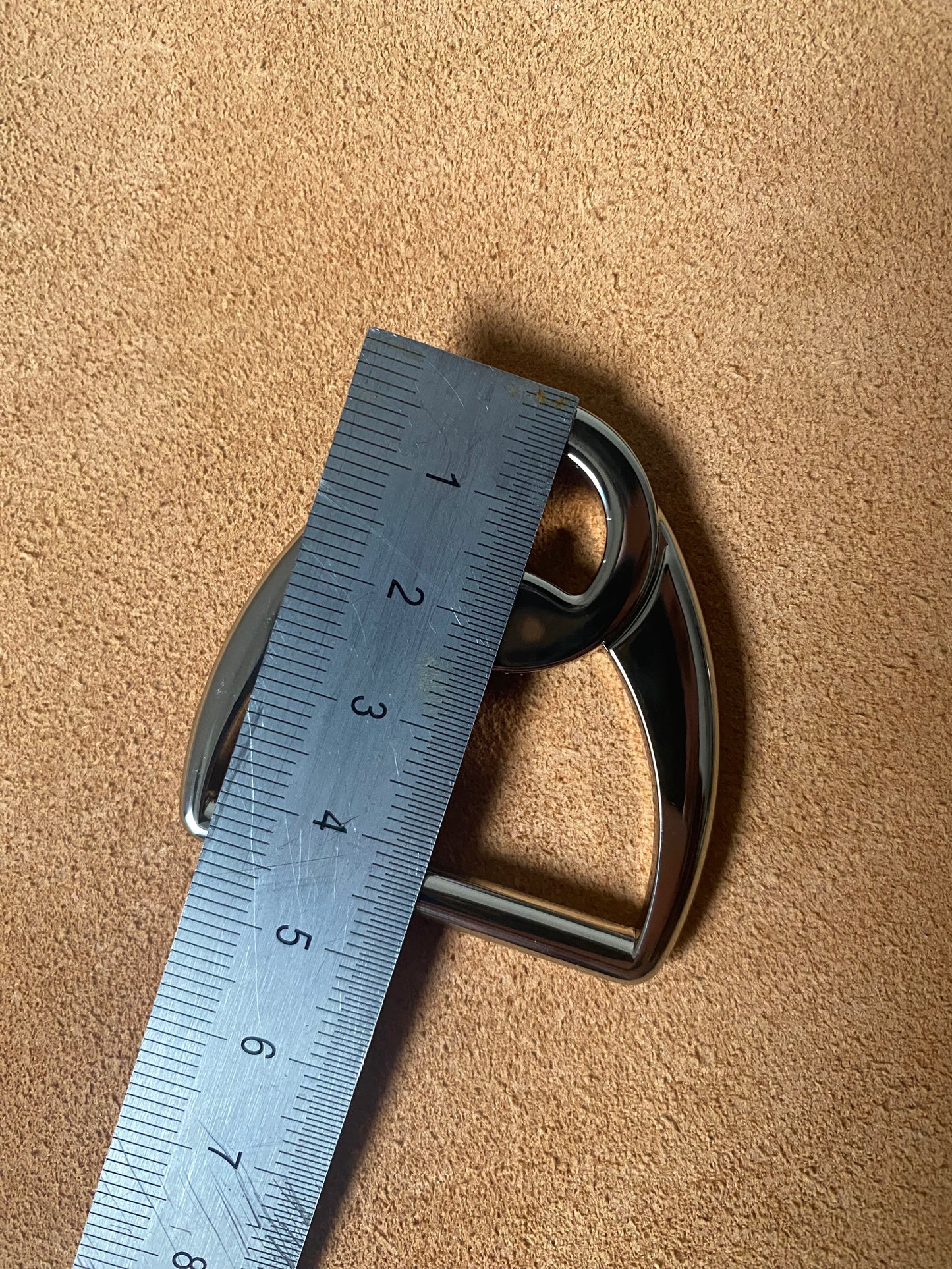 D-ring with double loop guide 37 mm passage nickel-plated