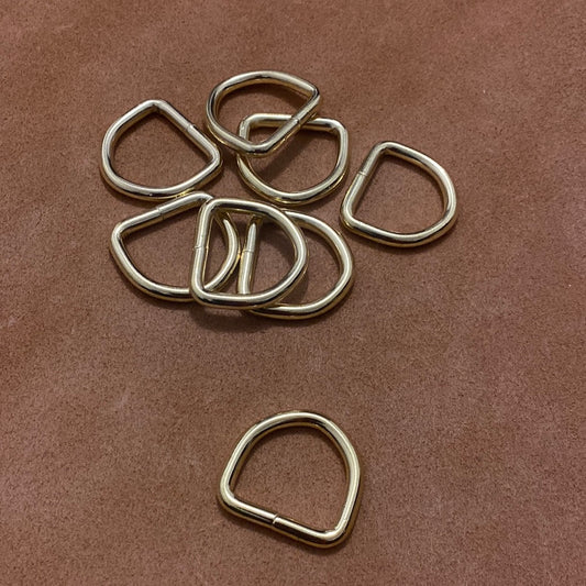 D-Ring Massivmessing, 25 mm x 23 x 4,5 mm