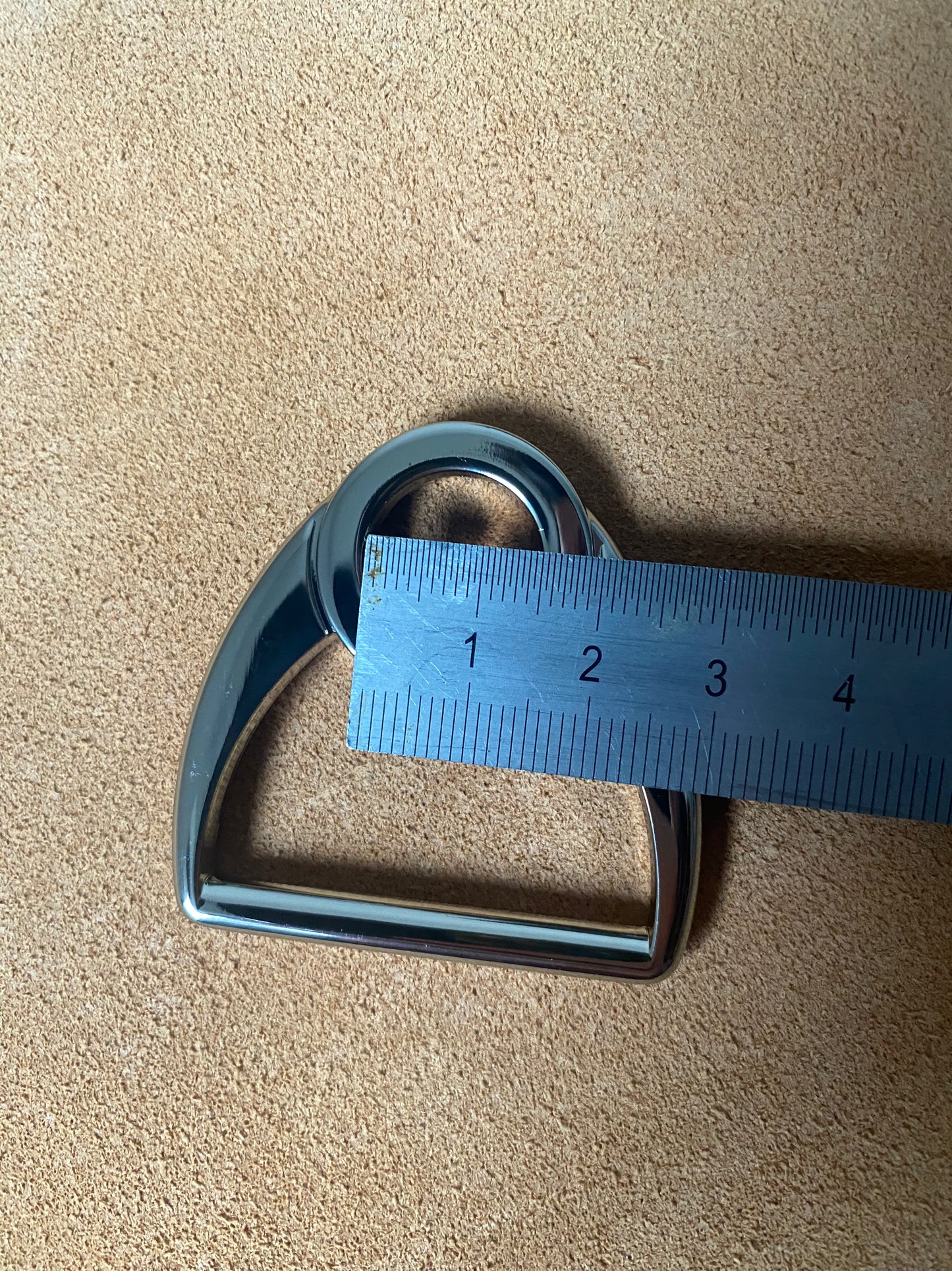 D-ring with double loop guide 37 mm passage nickel-plated