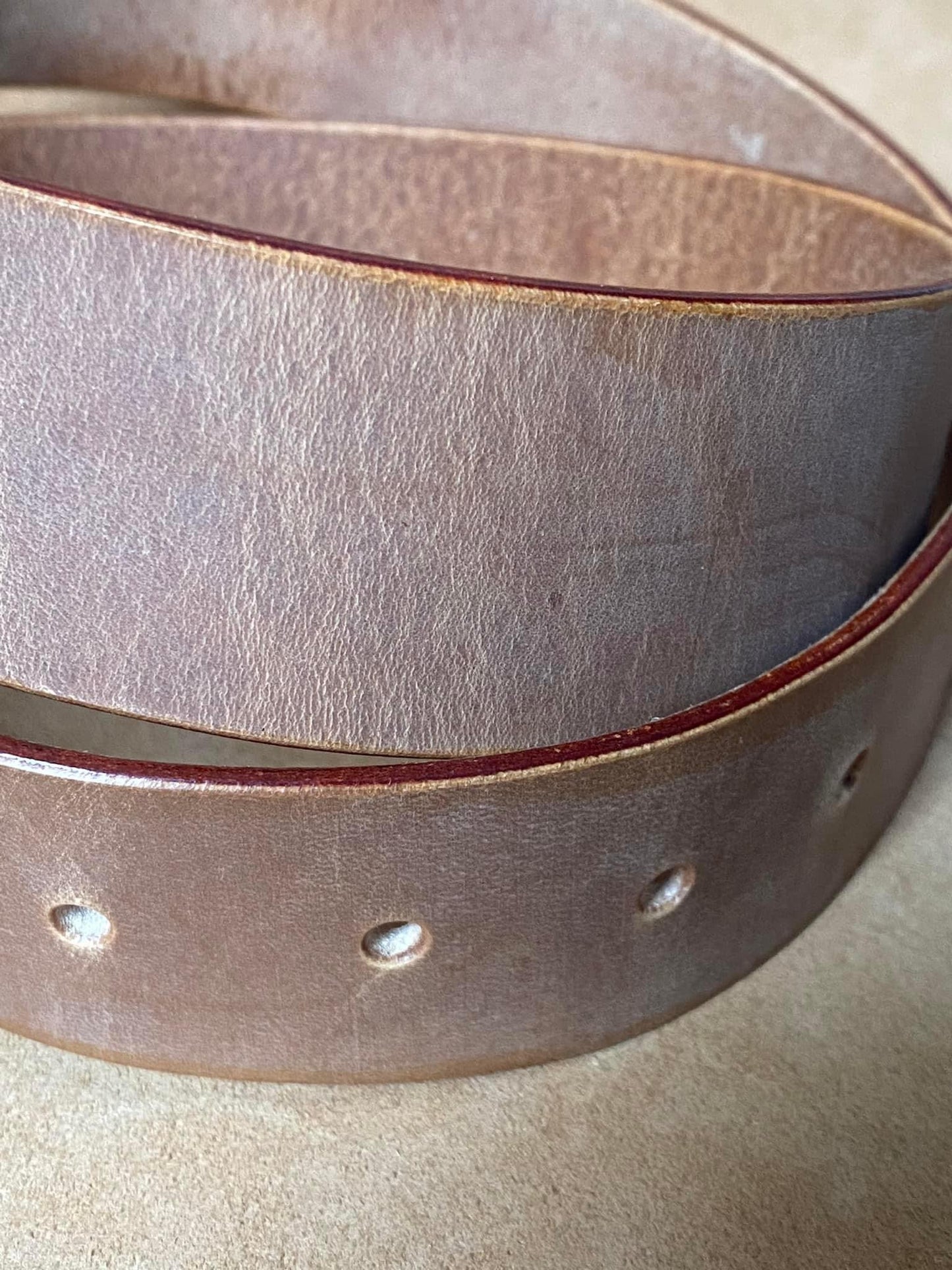 Correa de cuero de cocina natural lijada Nubuk Croupon 3,5 mm aproximadamente 140 cm