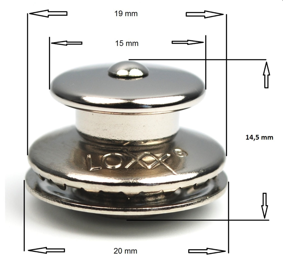 LOXX® Verschluss Standard Nickel Türkis großer Kopf