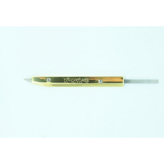 Vergez Blanchard Messing Knife for Leatherwork. Brass Cutting Knife "L'Indispensable"