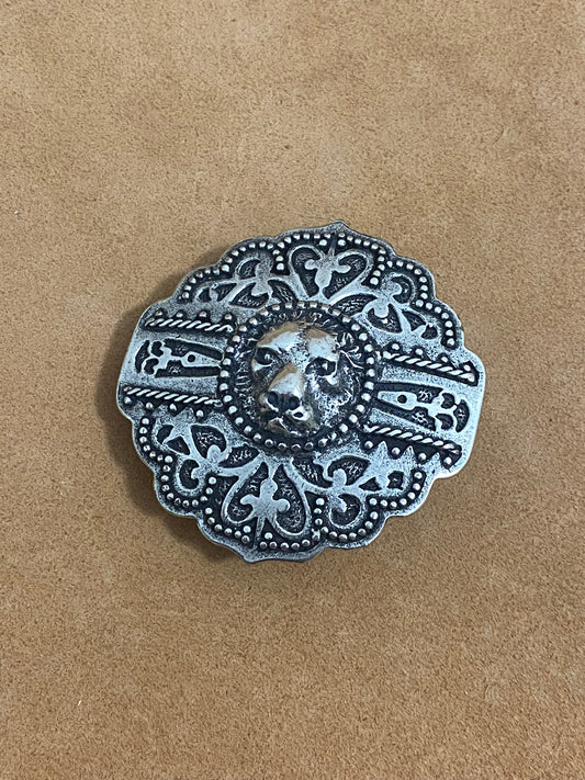 Belt buckle Isidor | diameter 70 mm | passage 38 mm | Old silver