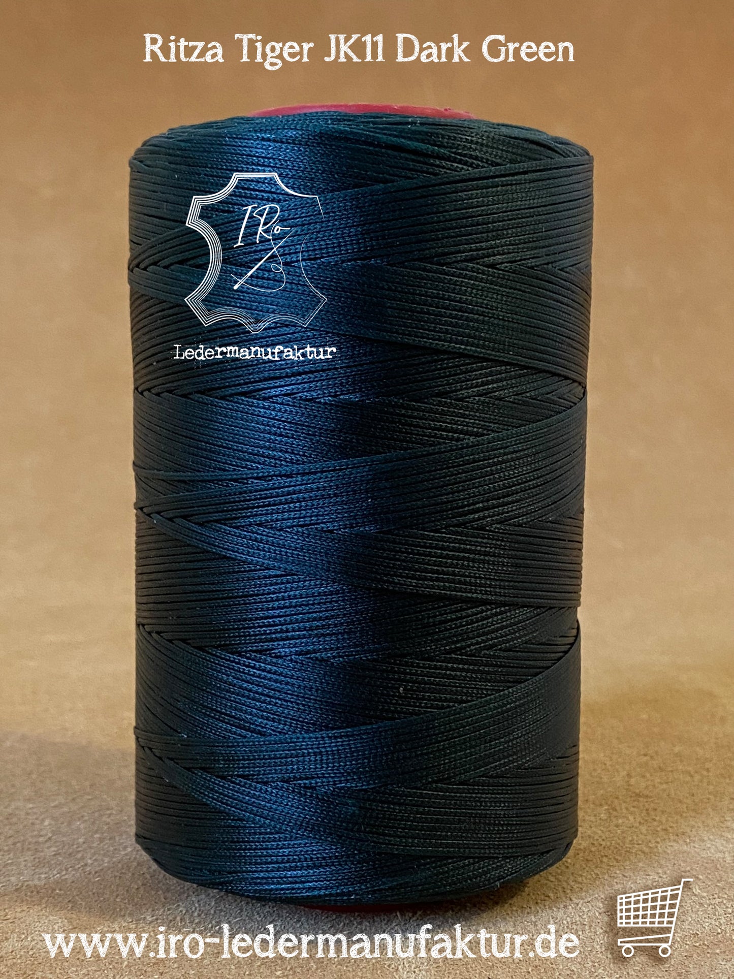 0.6 mm Ritza 25 tiger 50 m spool | Sewing thread for leather, waxed. Hand stitch, flat shape