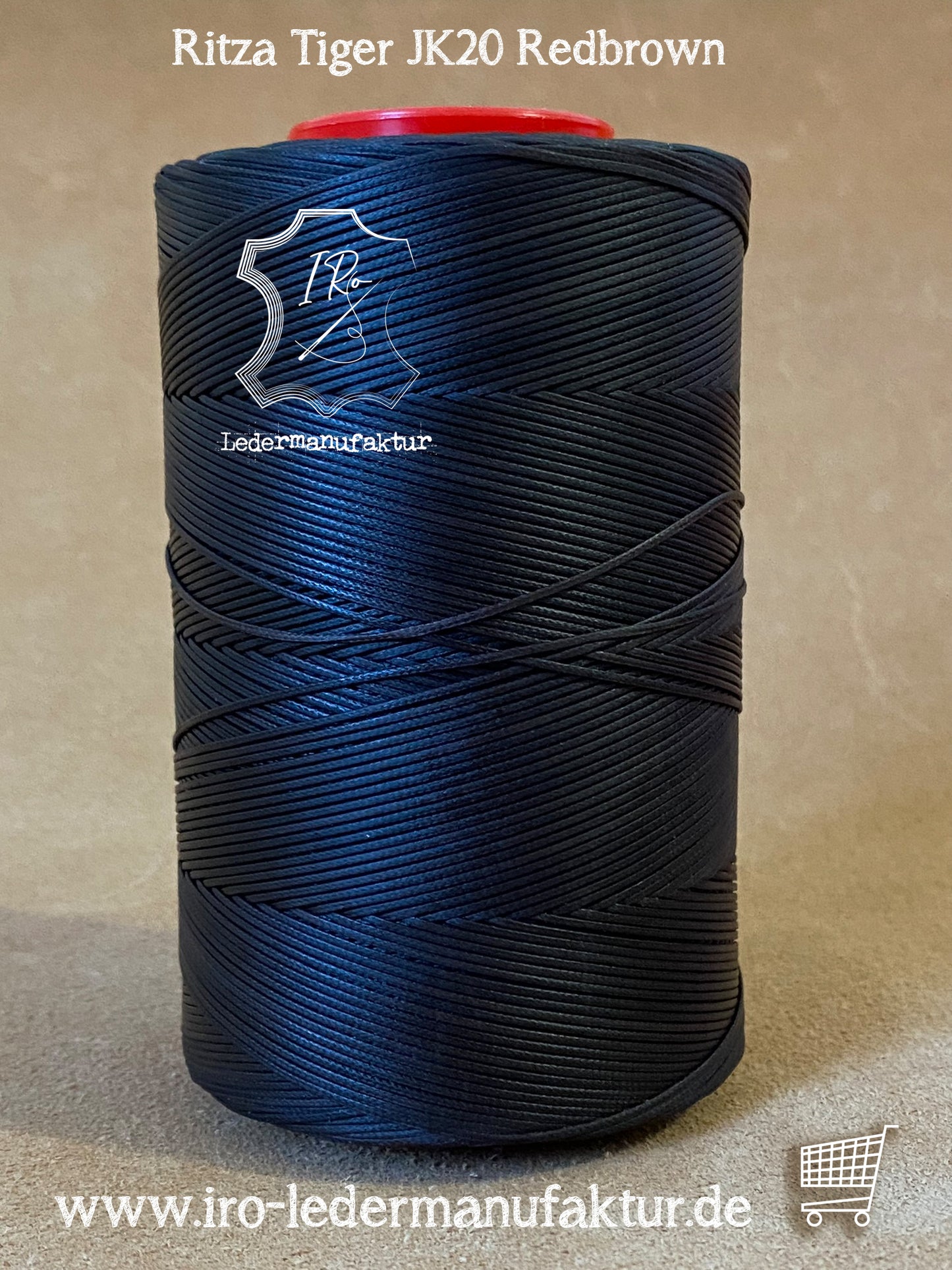 0.8 mm Ritza 25 tiger 50 m spool | Sewing thread for leather, waxed. Hand stitch, flat shape