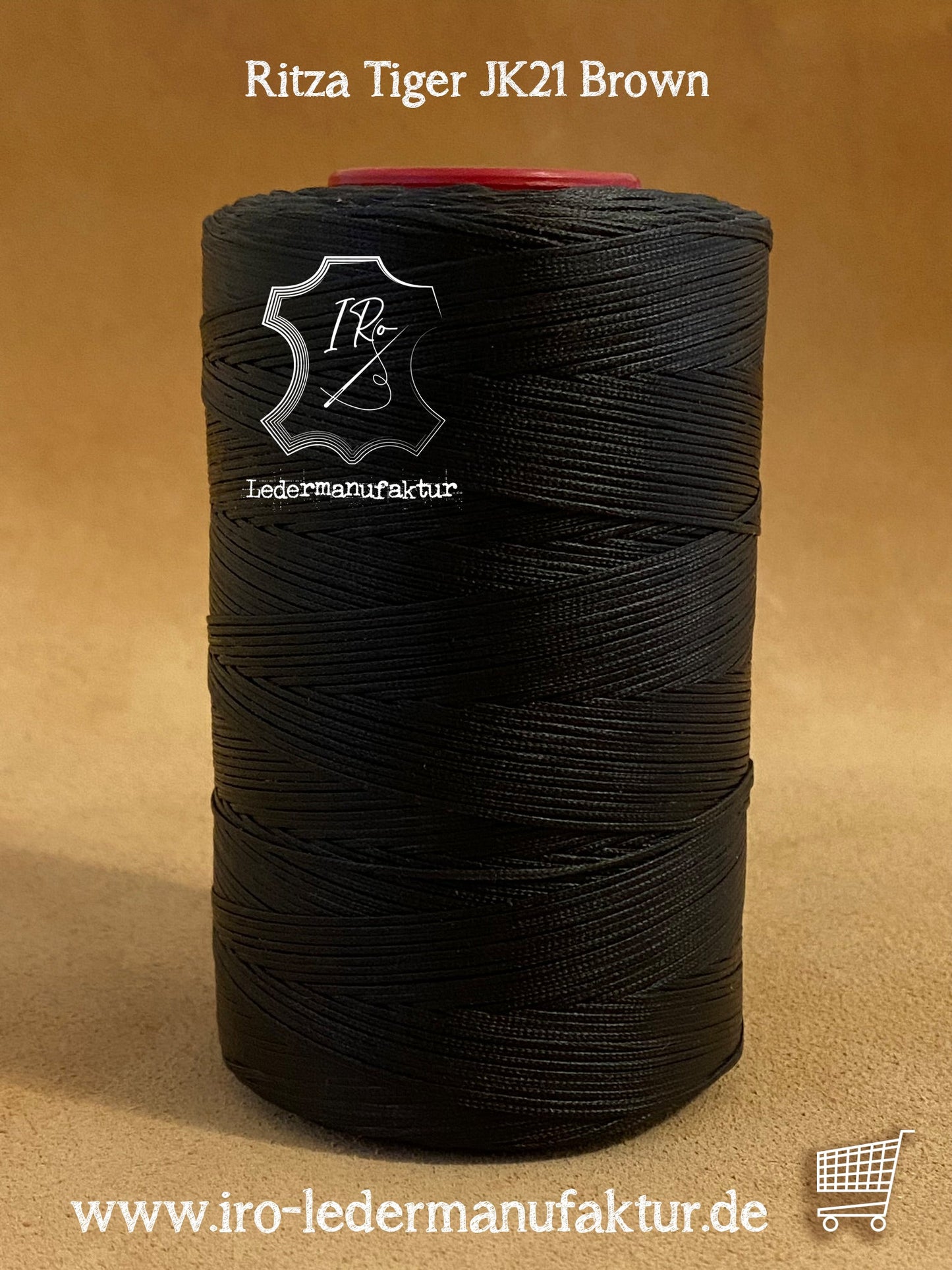 1,2 mm Ritza 25 tigre 500 m Espule | Hilo de coser para cuero, encerado. Puntada a mano, hilo de coser a mano, forma plana.