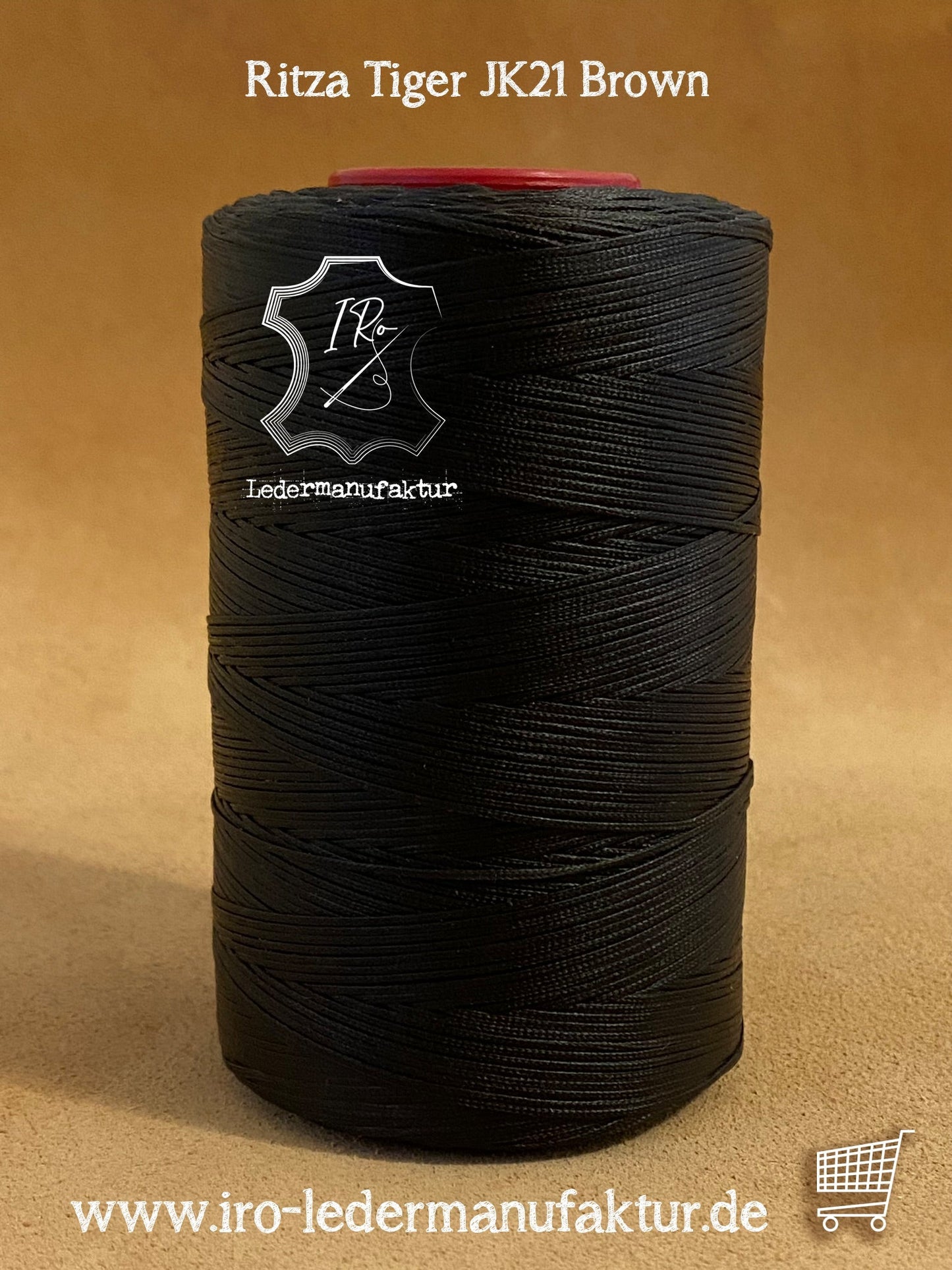 0,6 mm Ritza 25 tigre 100 m Espule | Hilo de coser para cuero, encerado. Puntada a mano, forma plana.