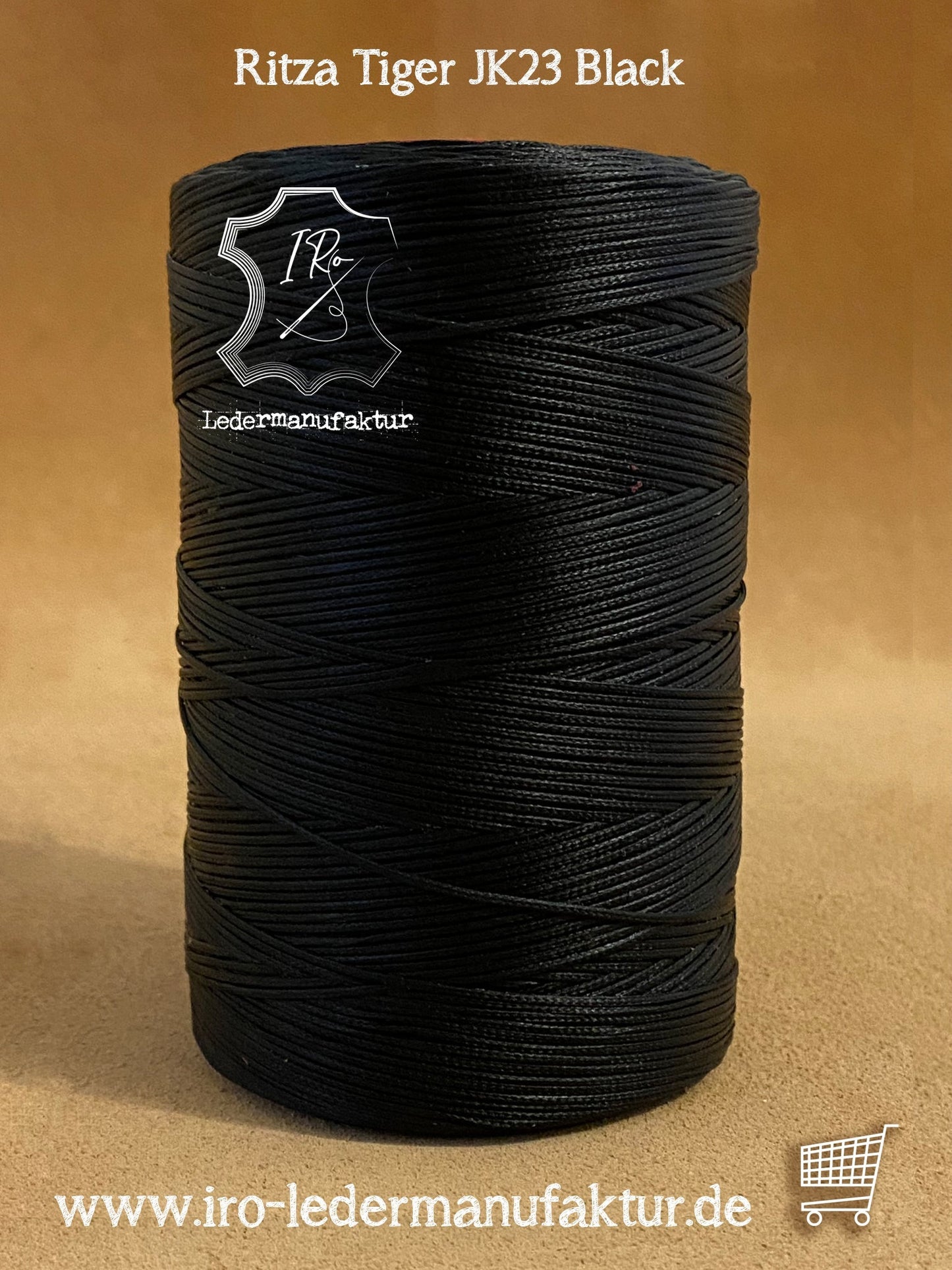 0,6 mm Ritza 25 tigre 100 m Espule | Hilo de coser para cuero, encerado. Puntada a mano, forma plana.