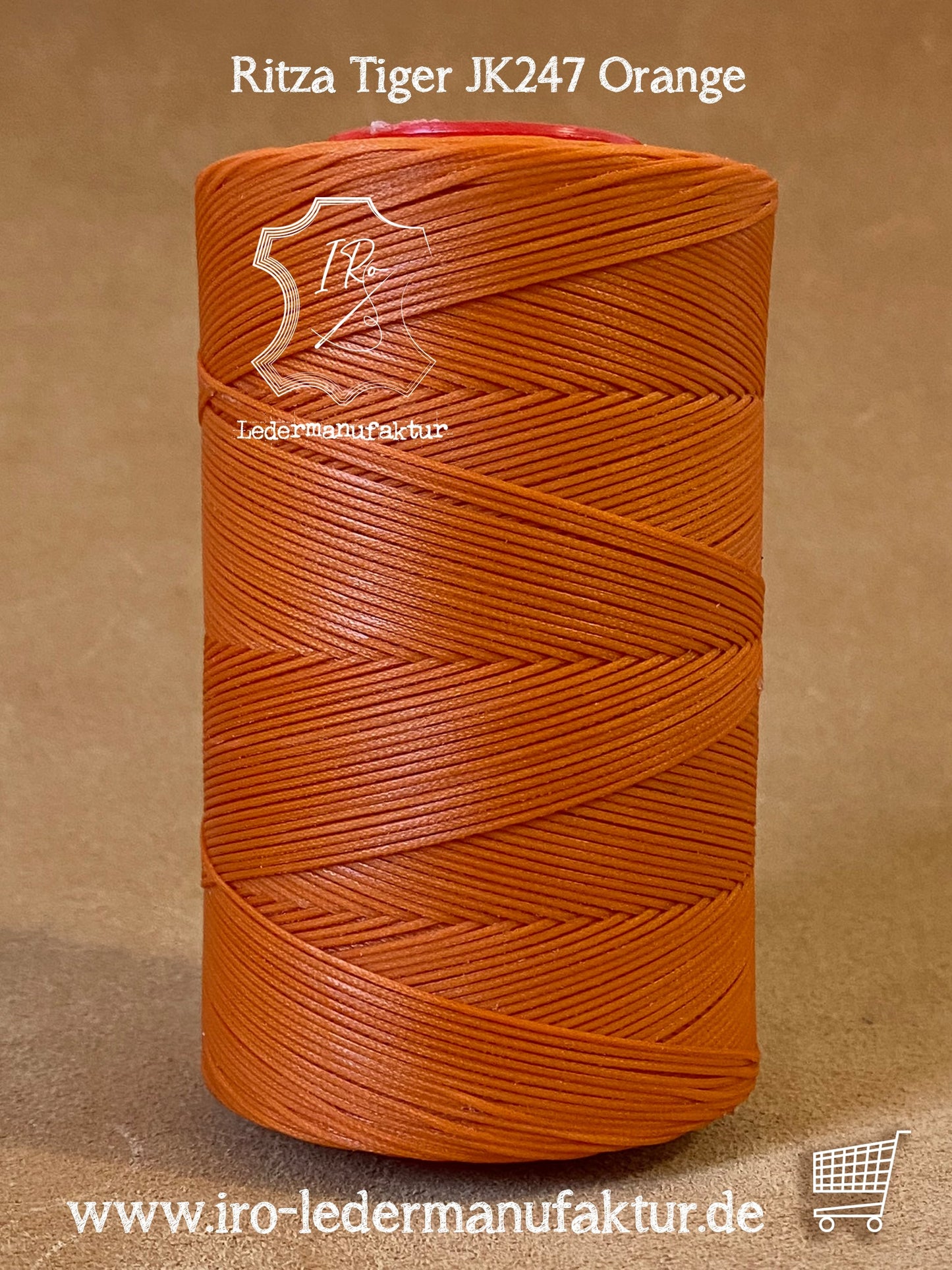 0,6 mm Ritza 25 tigre 50 m Espule | Hilo de coser para cuero, encerado. Puntada a mano, forma plana.