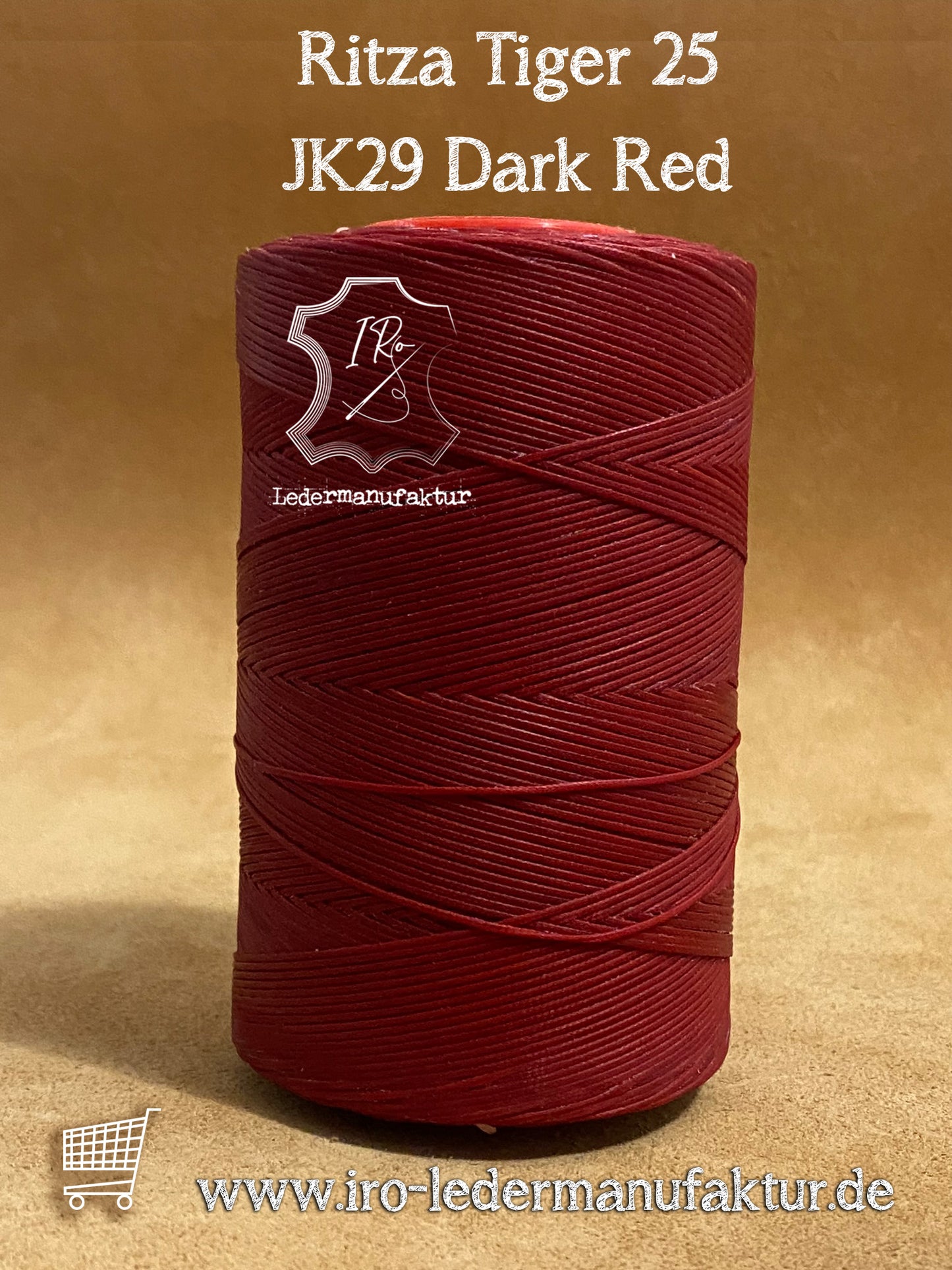 0.6 mm Ritza 25 tiger 50 m spool | Sewing thread for leather, waxed. Hand stitch, flat shape