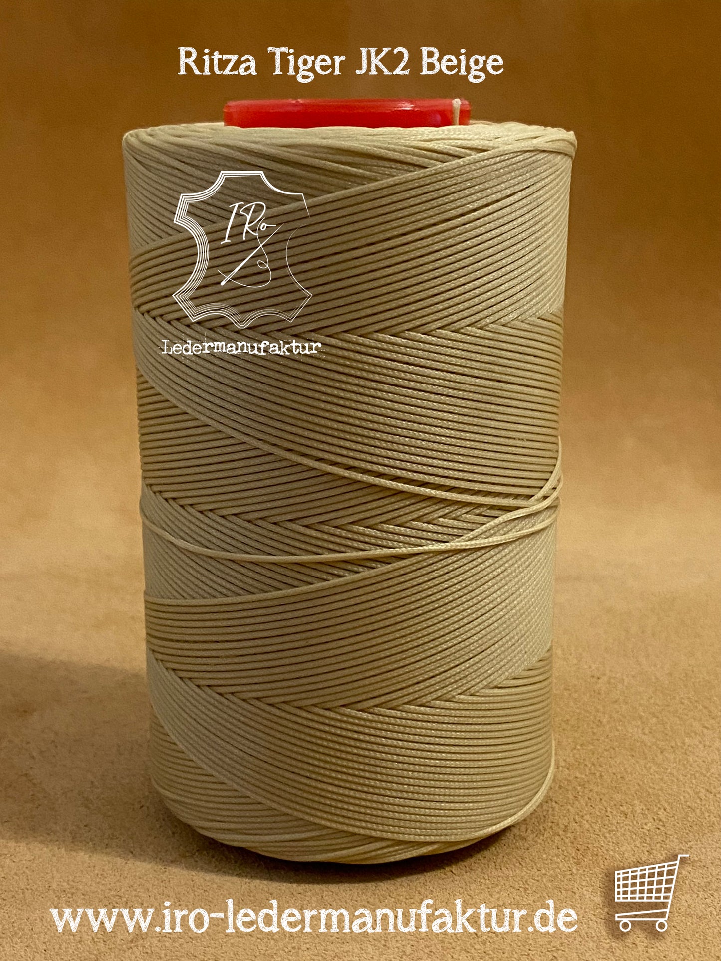 0,6 mm Ritza 25 tigre 100 m Espule | Hilo de coser para cuero, encerado. Puntada a mano, forma plana.