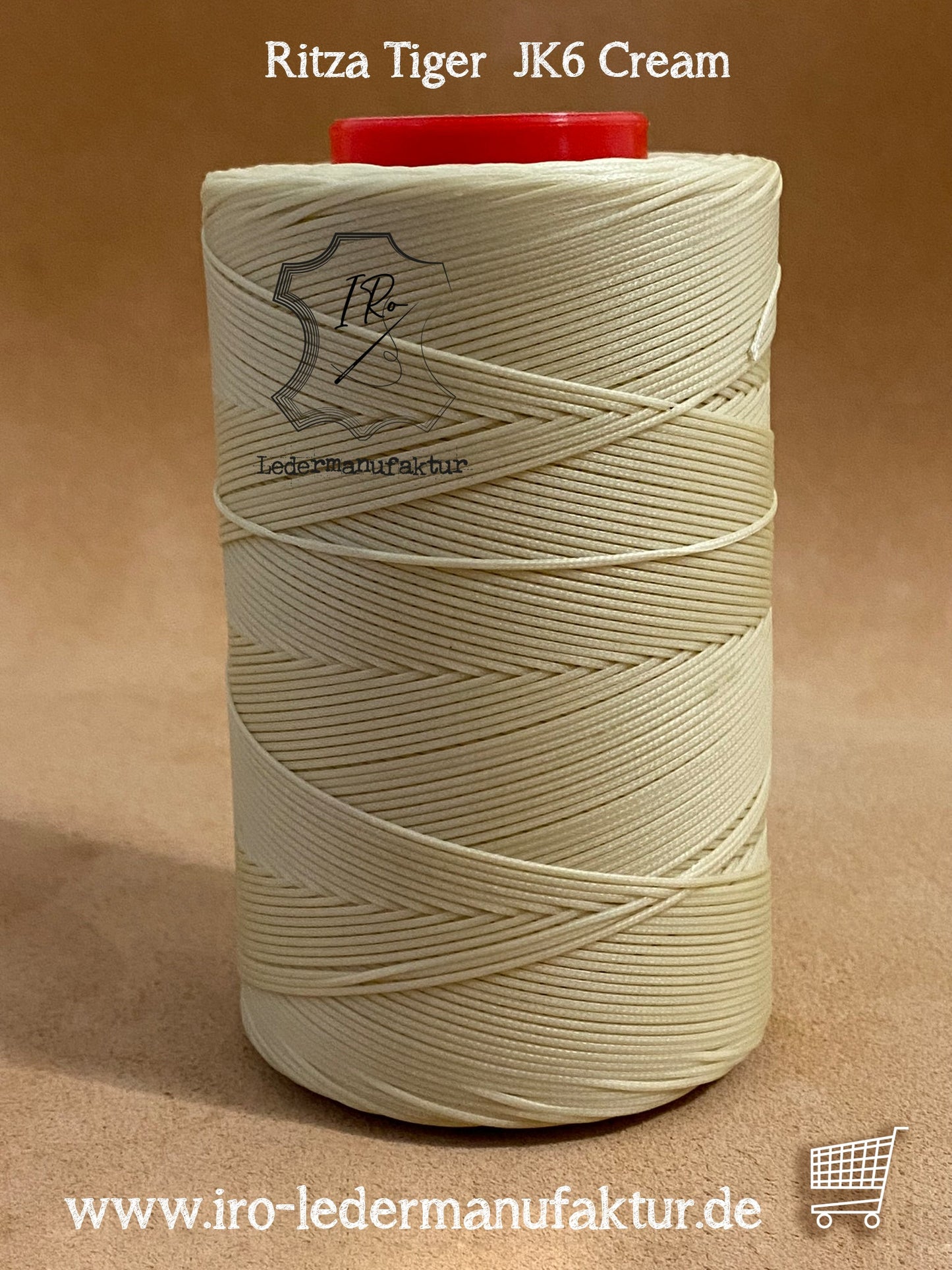 1,2 mm Ritza 25 tigre 500 m Espule | Hilo de coser para cuero, encerado. Puntada a mano, hilo de coser a mano, forma plana.