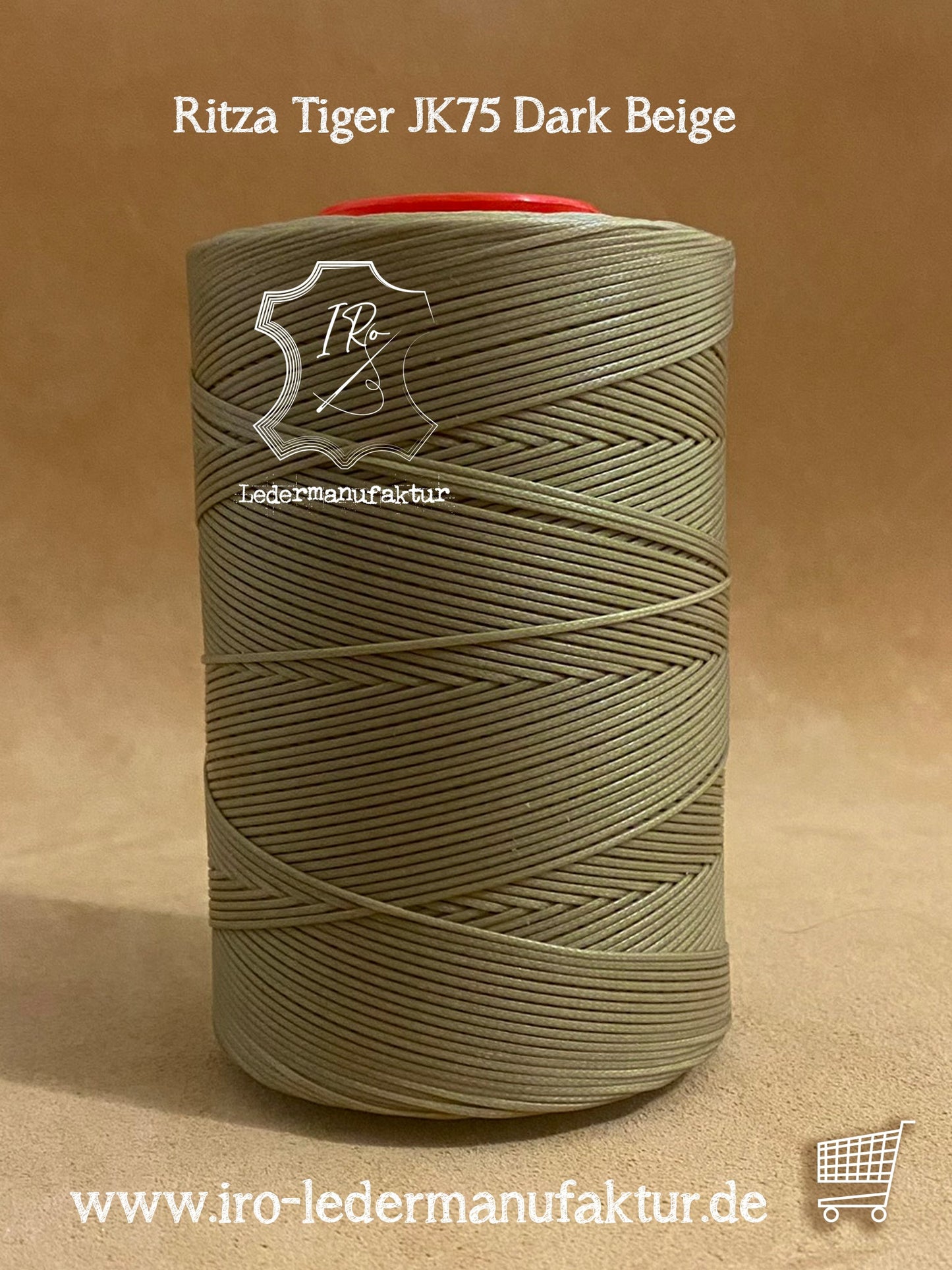 1,2 mm Ritza 25 tigre 500 m Espule | Hilo de coser para cuero, encerado. Puntada a mano, hilo de coser a mano, forma plana.