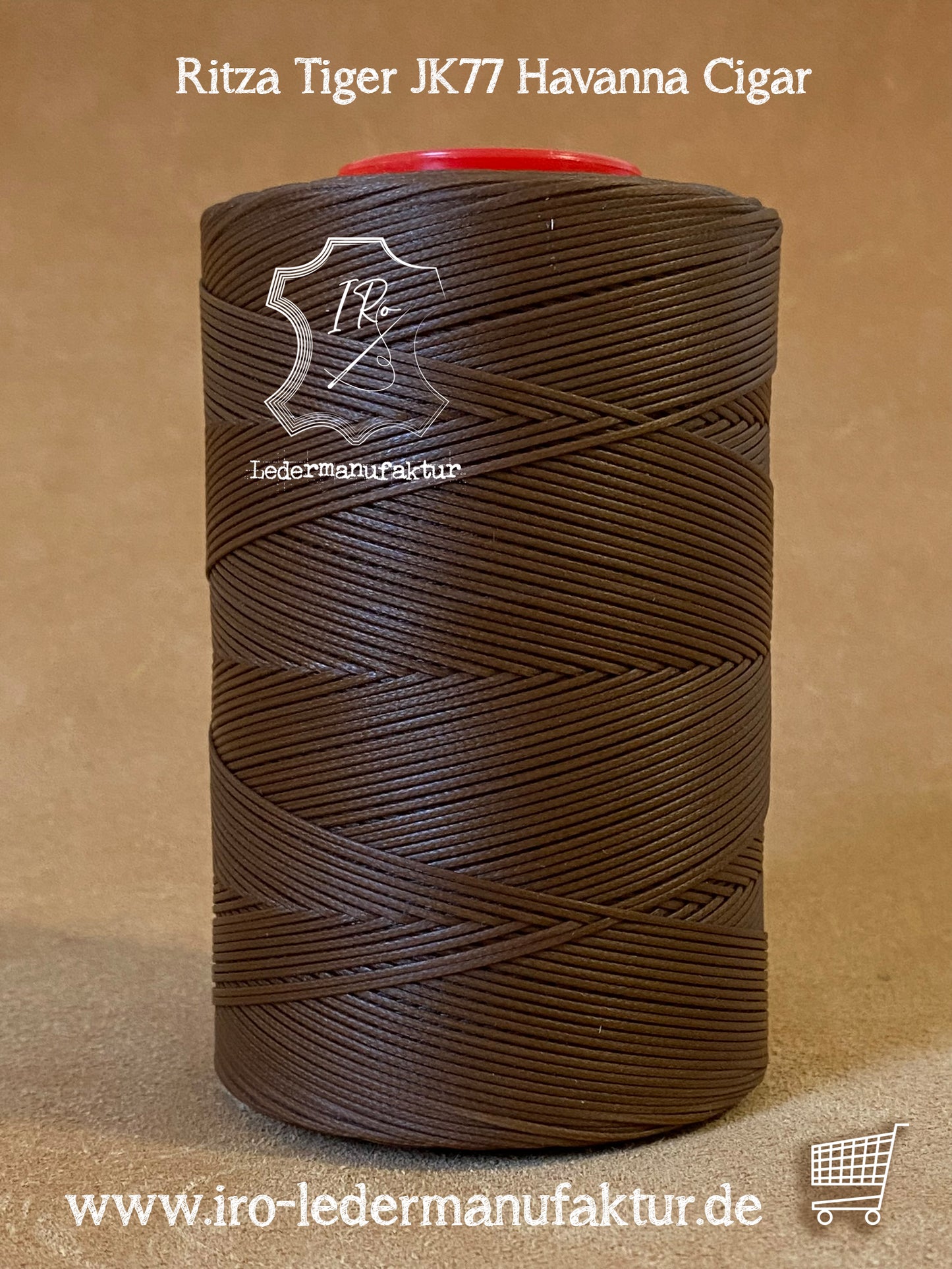0.6 mm Ritza 25 tiger 50 m spool | Sewing thread for leather, waxed. Hand stitch, flat shape