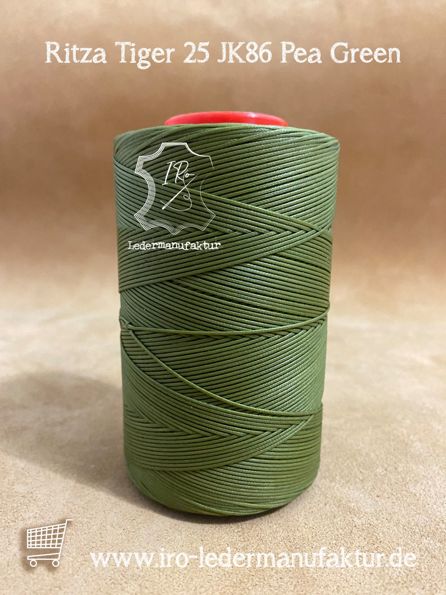 0,8 mm Ritza 25 tiger 100 m Spule | Nähgarn für Leder, gewachst. Handstich, flache Form
