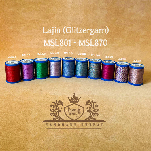 Lajin polyester Garn (Glitzernd) | M80 0.8 mm | 35 m Spule