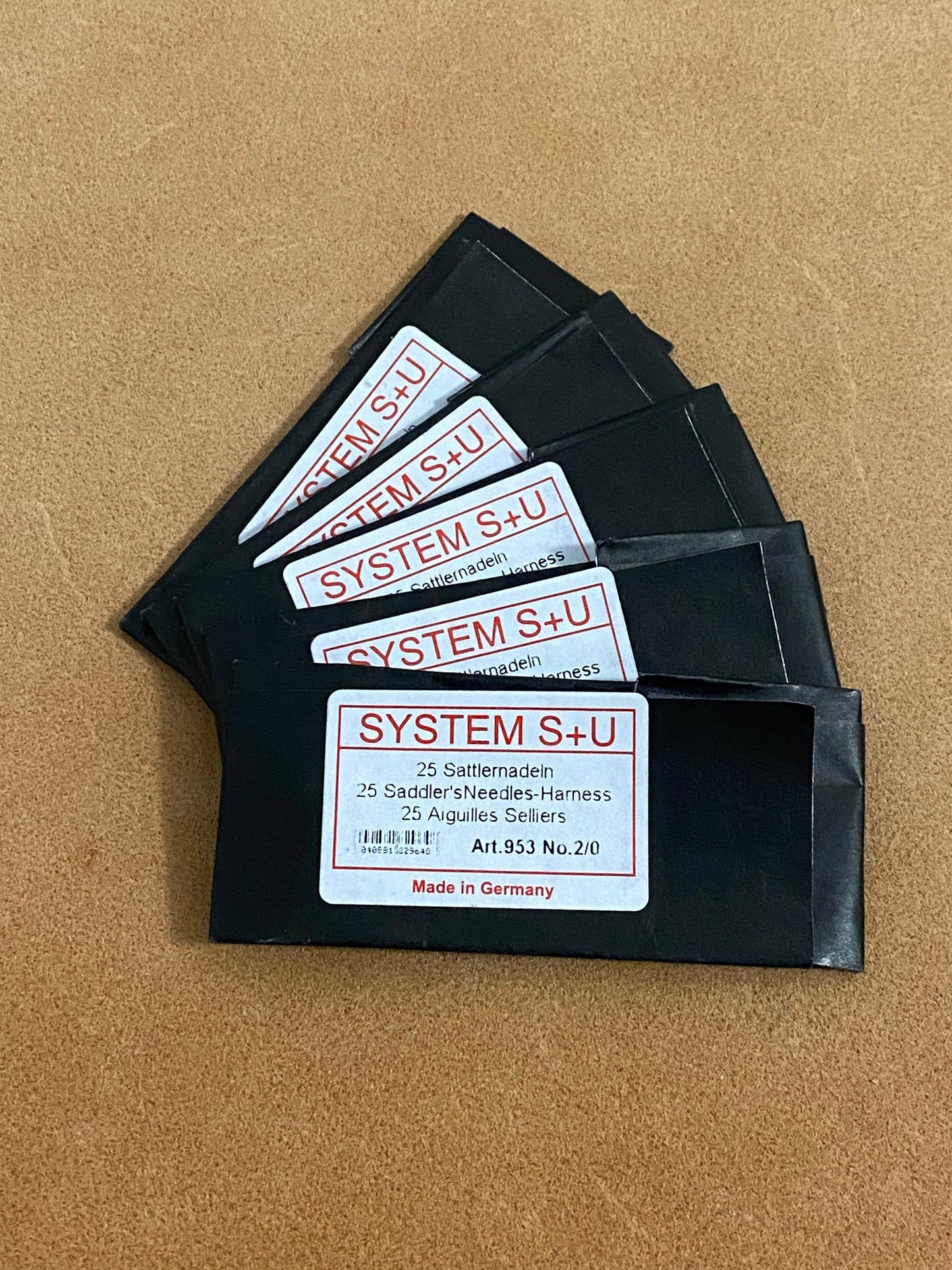 10 Stück Sattlernadel stumpf | System S+U | Gr. 1 - 2/0 - 4/0 - 3 -5 - 7. Deutsche Ware.