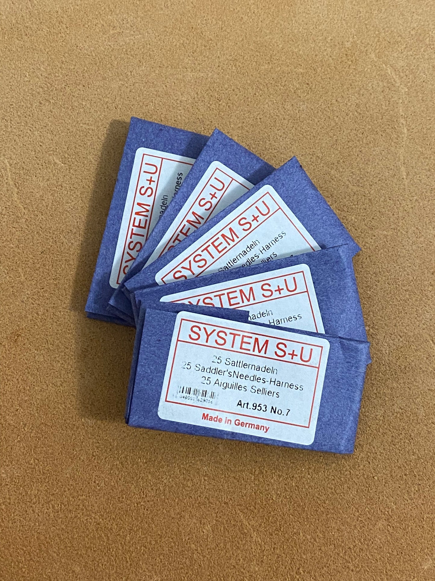 10 Stück Sattlernadel stumpf | System S+U | Gr. 1 - 2/0 - 4/0 - 3 -5 - 7. Deutsche Ware.