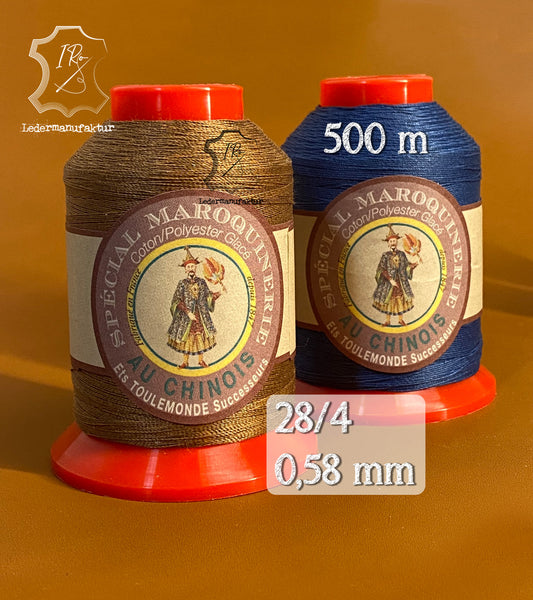 Polycottongarn Special Leather Goods Fil Au Chinois 28/4 | 70g spool |  0,58 mm | 500 m