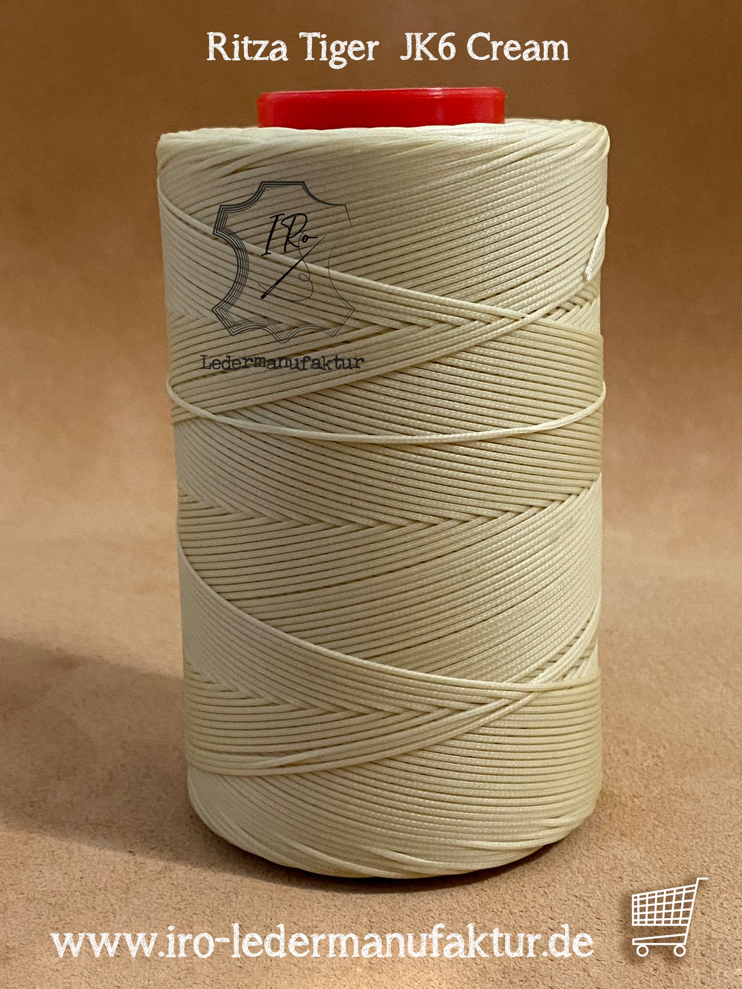 0,6 mm Ritza 25 tigre 1000 m Espule | Hilo de coser para cuero, encerado. Puntada a mano, hilo de coser a mano, forma plana.