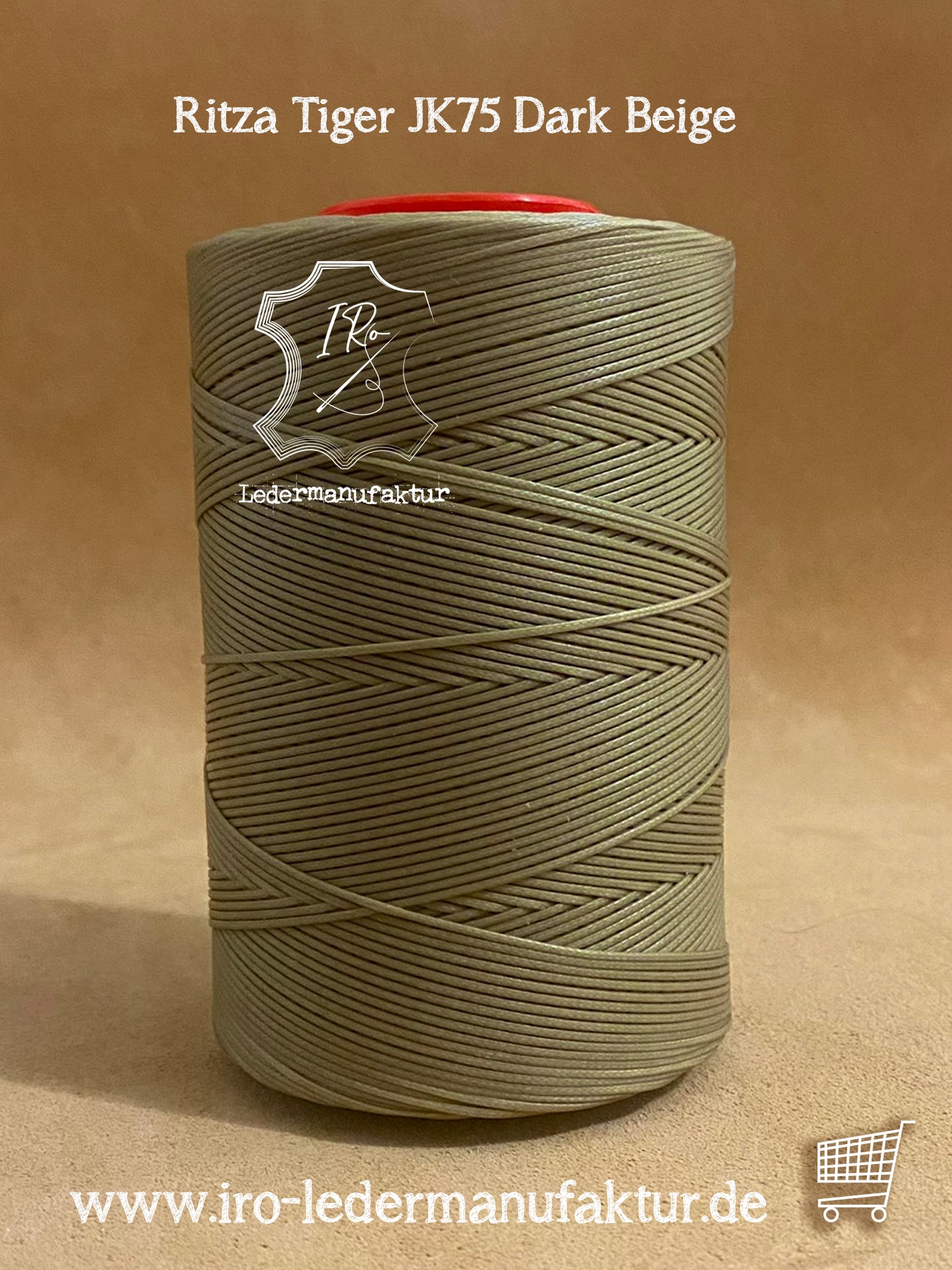 1 mm Ritza 25 tigre 100 m bobina | Hilo de coser para cuero, encerado. Puntada a mano, hilo de coser a mano, forma plana.