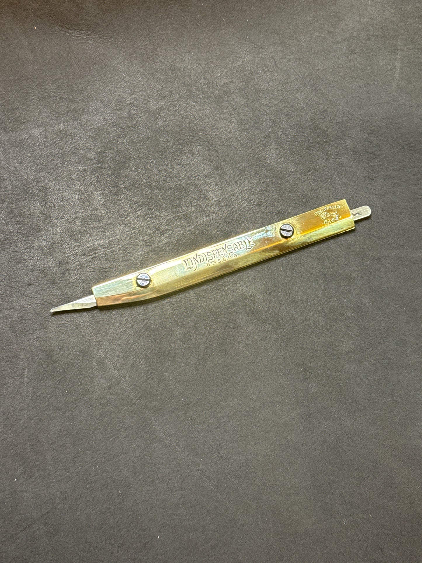 Vergez Blanchard Brass Knife including Blade. Brass Cutting Knife "L'Indispensable". For Right-Handed Users.