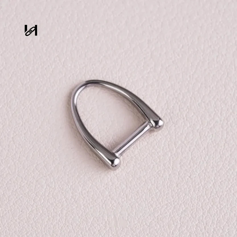 Hility bag hardware 15x12mm stainless steel D-ring pull tab – gold & silver