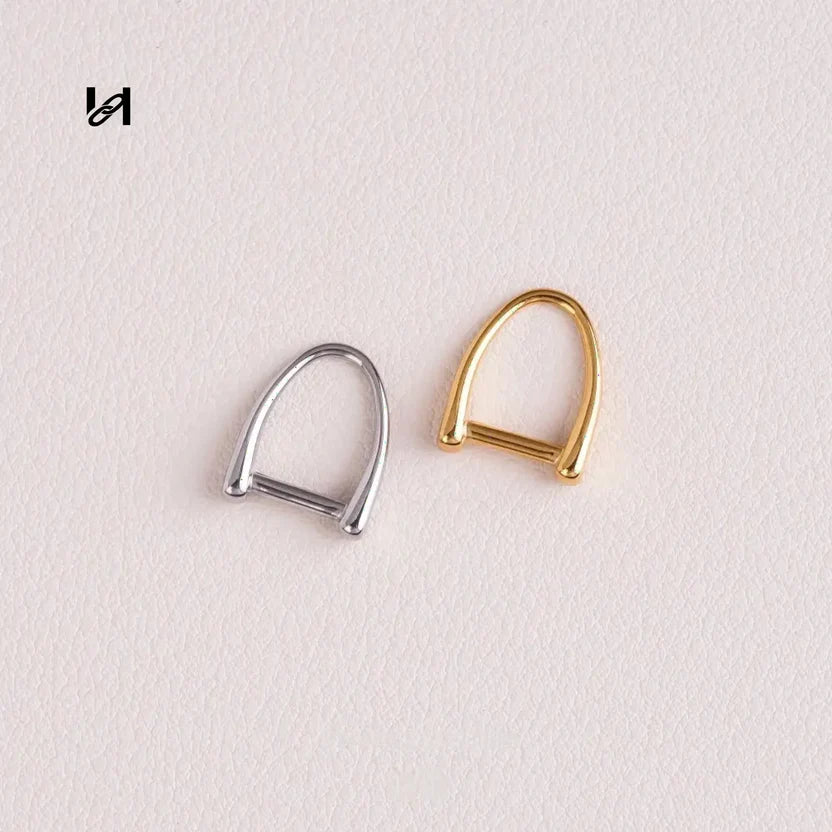 Hility bag hardware 15x12mm stainless steel D-ring pull tab – gold & silver