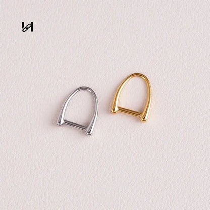 Hility bag hardware 15x12mm stainless steel D-ring pull tab – gold & silver