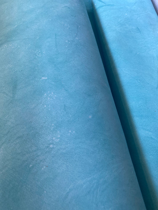 Milled waxed leather 1.4-1.6mm turquoise