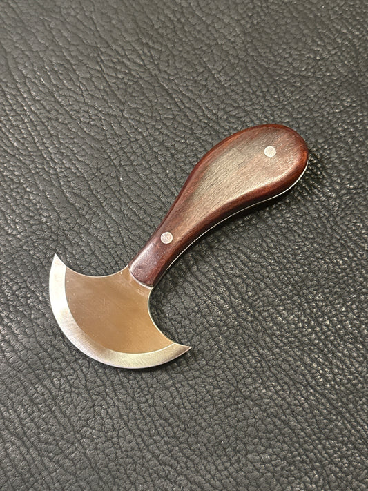 Kevin Lee Kleines Rundmesser für Lederarbeiten Durchmesser 6,8cm. KL Full-tang small round knife