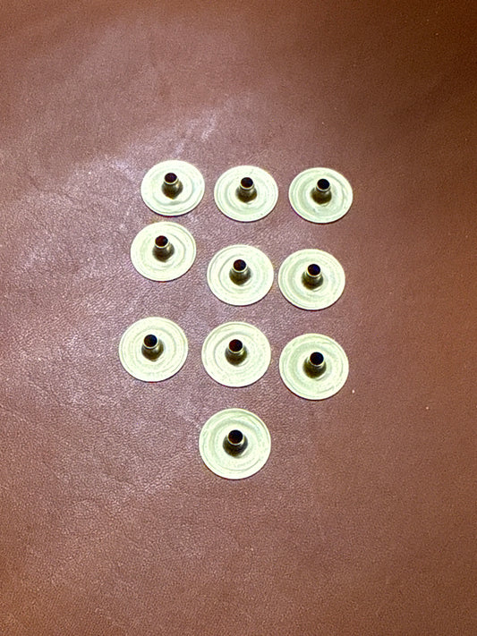 10x Hasi Hato Flat Head Post (M/ No.5/ 11.4mm) solid brass (For spring snaps)