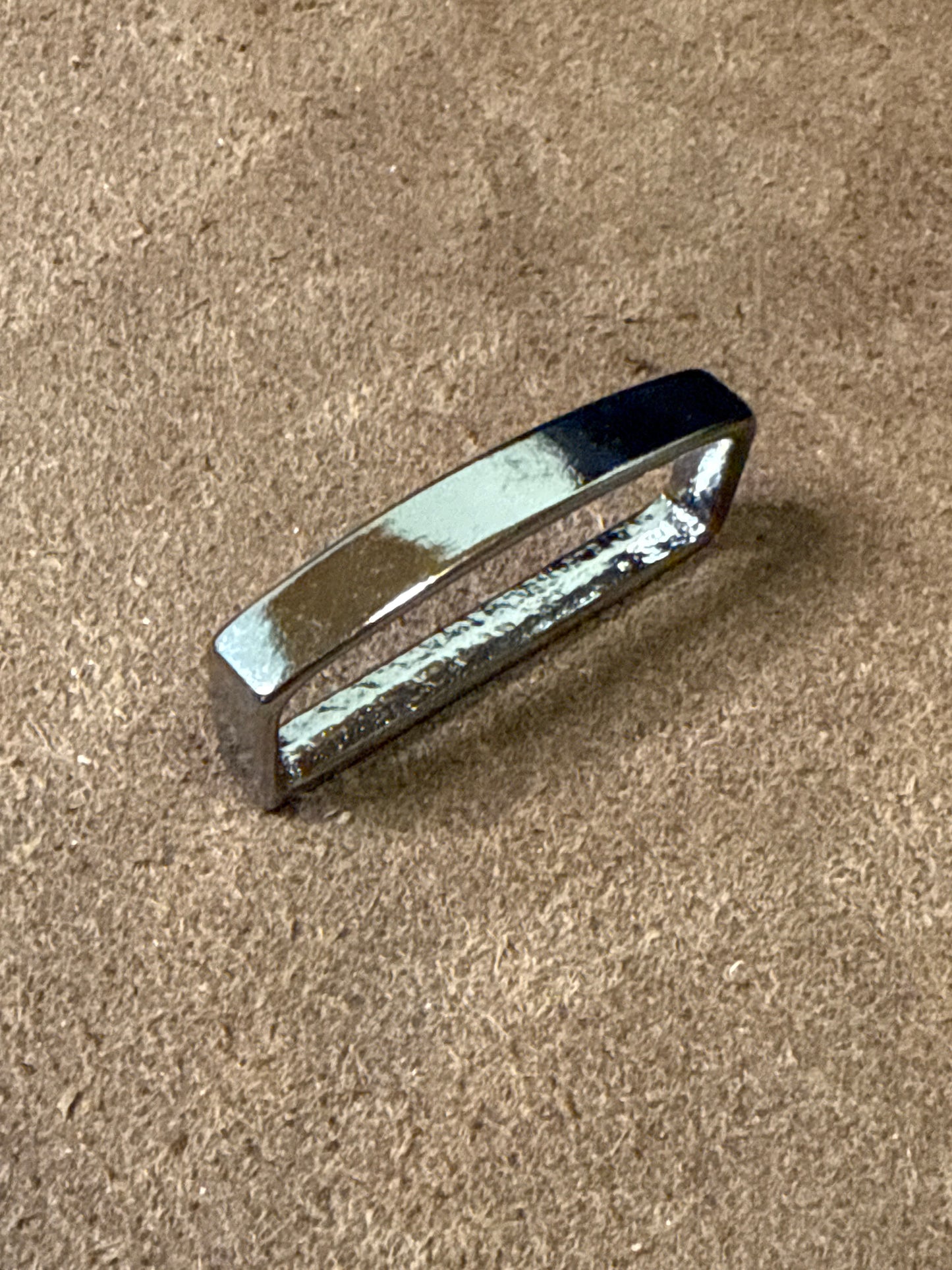 Messing Schlaufe 40x7x12mm, Guss, verchromt