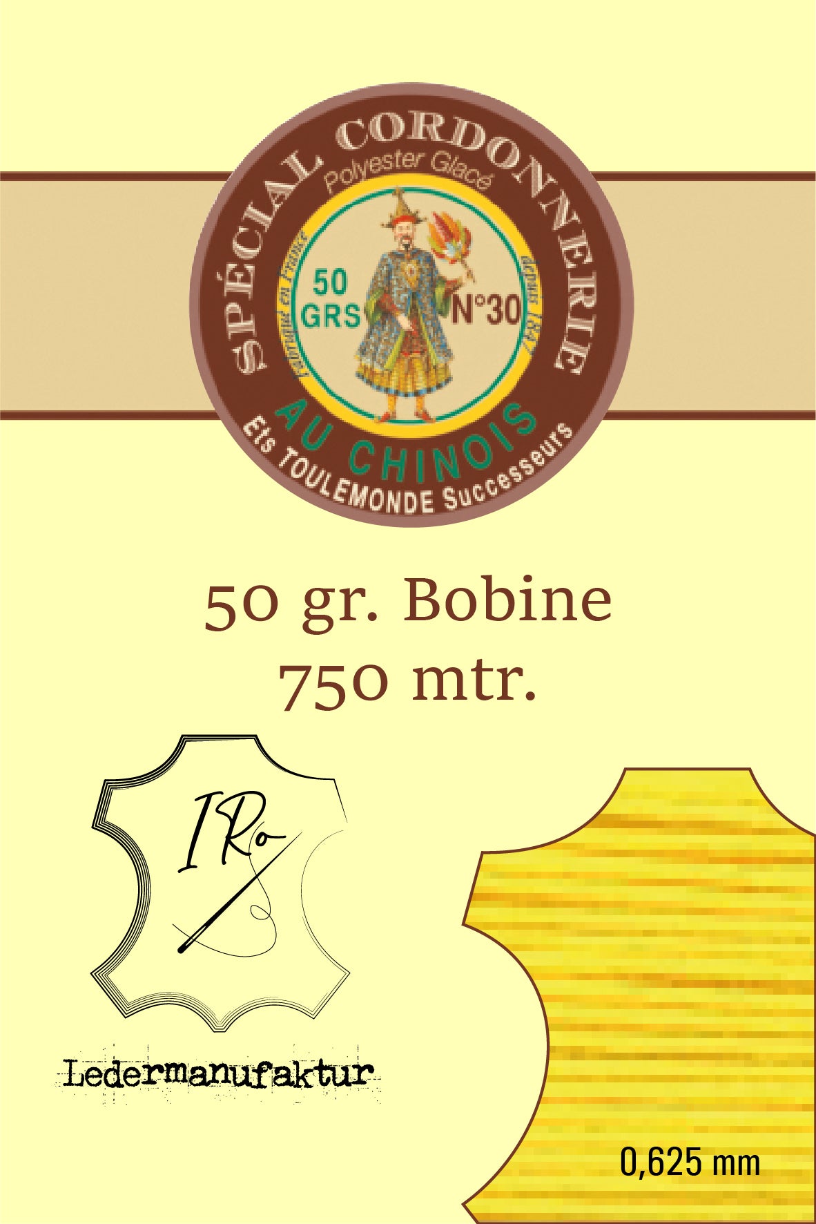 Polycotton Yarn Special Leather Goods Chinese Thread 50/3 | 70g Spool | 0.33 mm | 1000 m