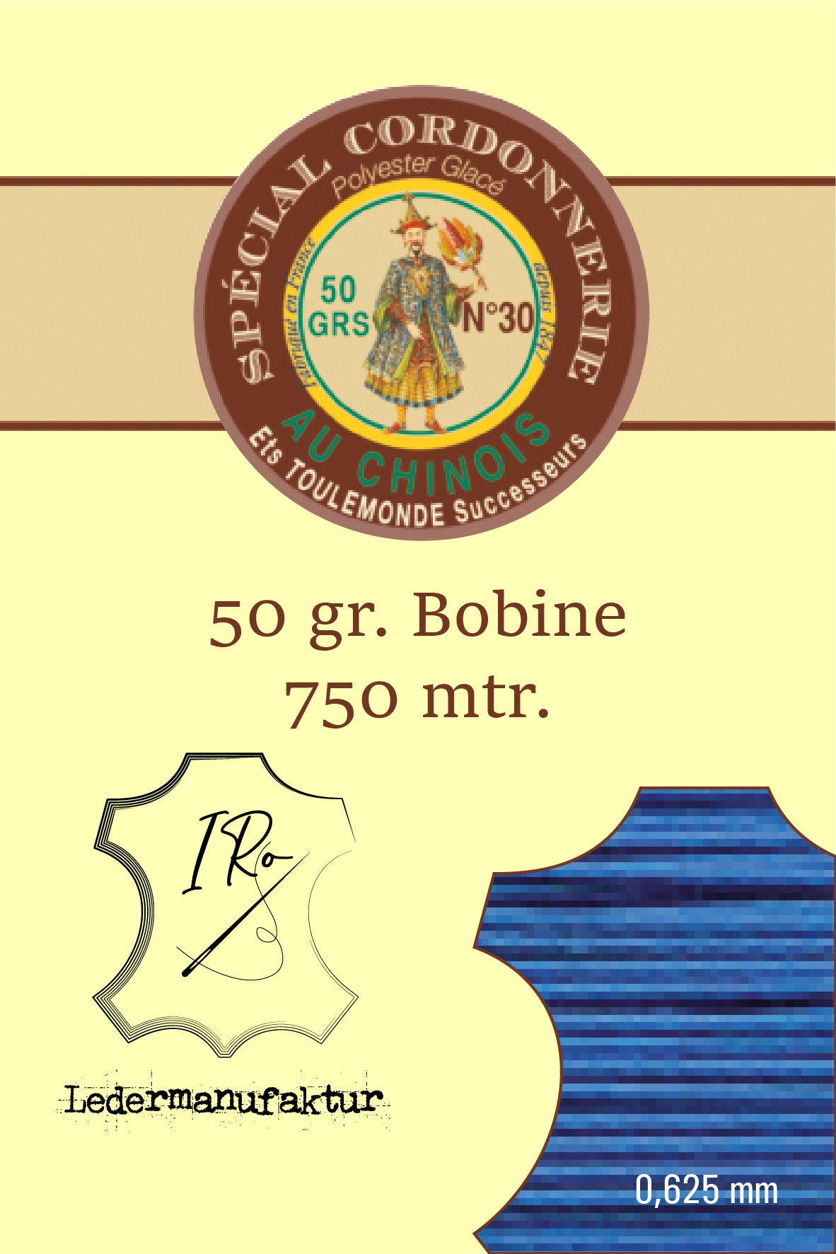 Polycotton Yarn Special Leather Goods Chinese Thread 50/3 | 70g Spool | 0.33 mm | 1000 m