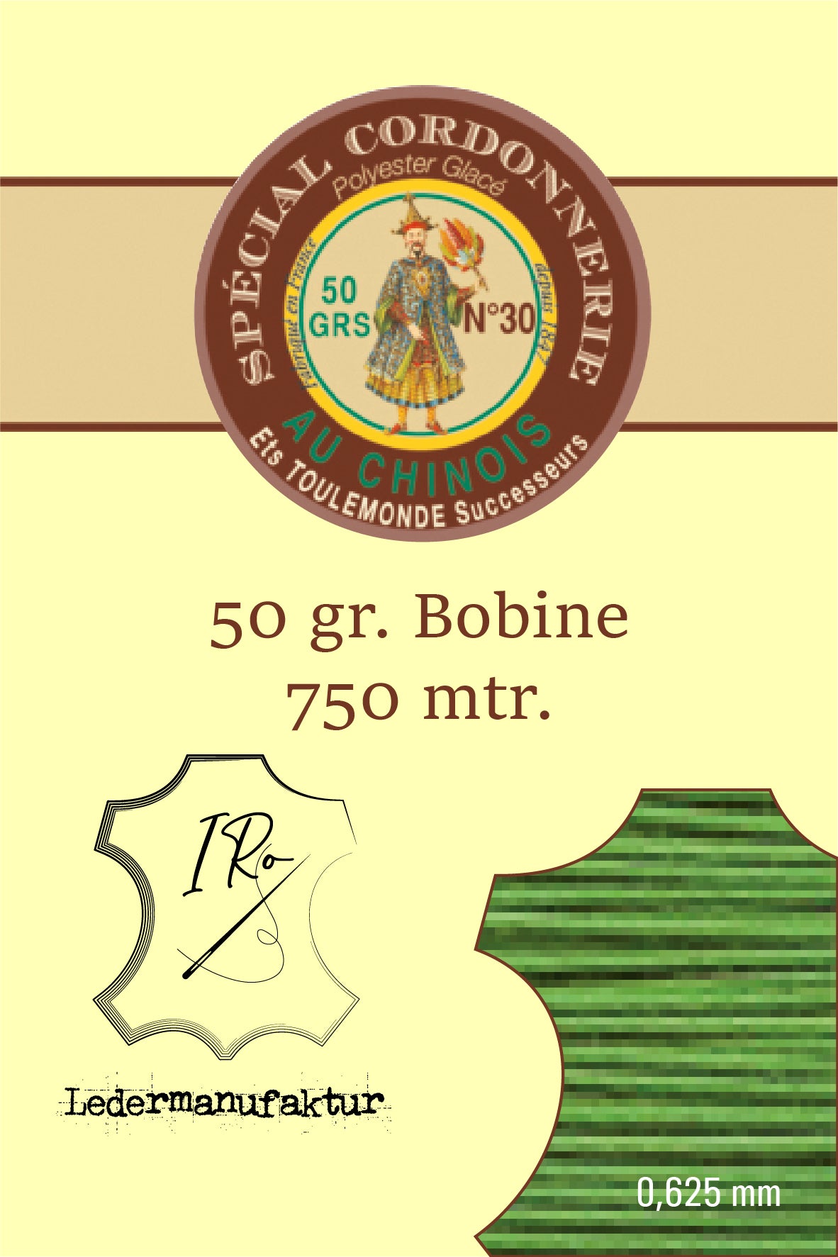 Polycotton Yarn Special Leather Goods Chinese Thread 50/3 | 70g Spool | 0.33 mm | 1000 m