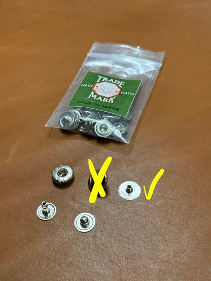 10x Hasi Hato Flat Head Post (M/ No.5/ 11.4mm) Nickel Plate (For spring snaps)