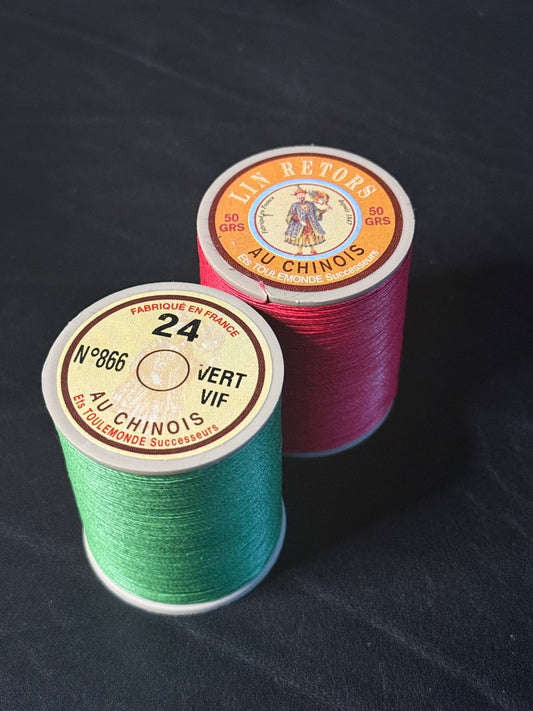 ¡PREVENTA! Hilo de lino encerado retorcido n°24 0,57 mm | carrete de 50 g | 265 m