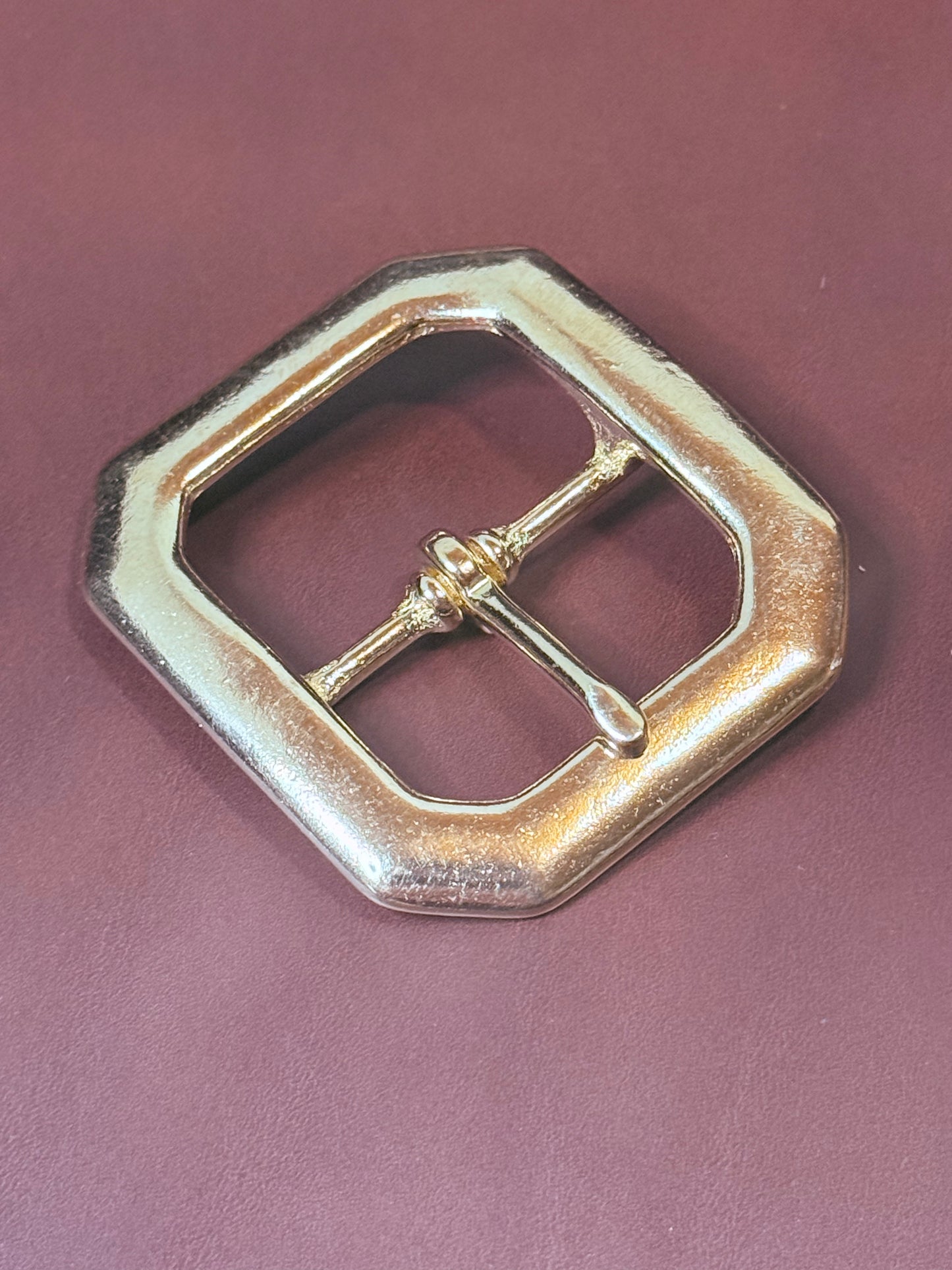 Doppelschnalle Messingschnalle Massiv | Durchlass 38 / Länge außen ca. 70 mm