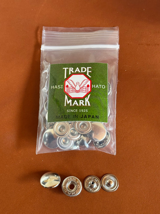 10x Hasi Hato Spring Snap  12.5mm Nickel Plated Size M