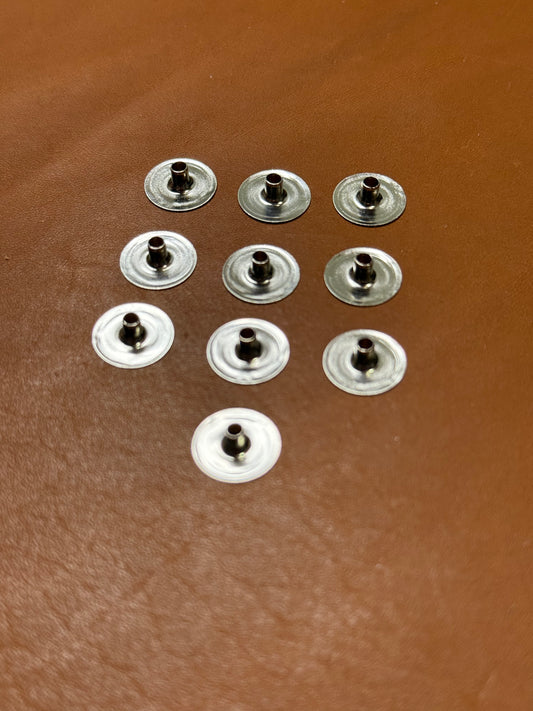 10x Hasi Hato Flat Head Post (M/ No.5/ 11.4mm) Nickel Plate (For spring snaps)